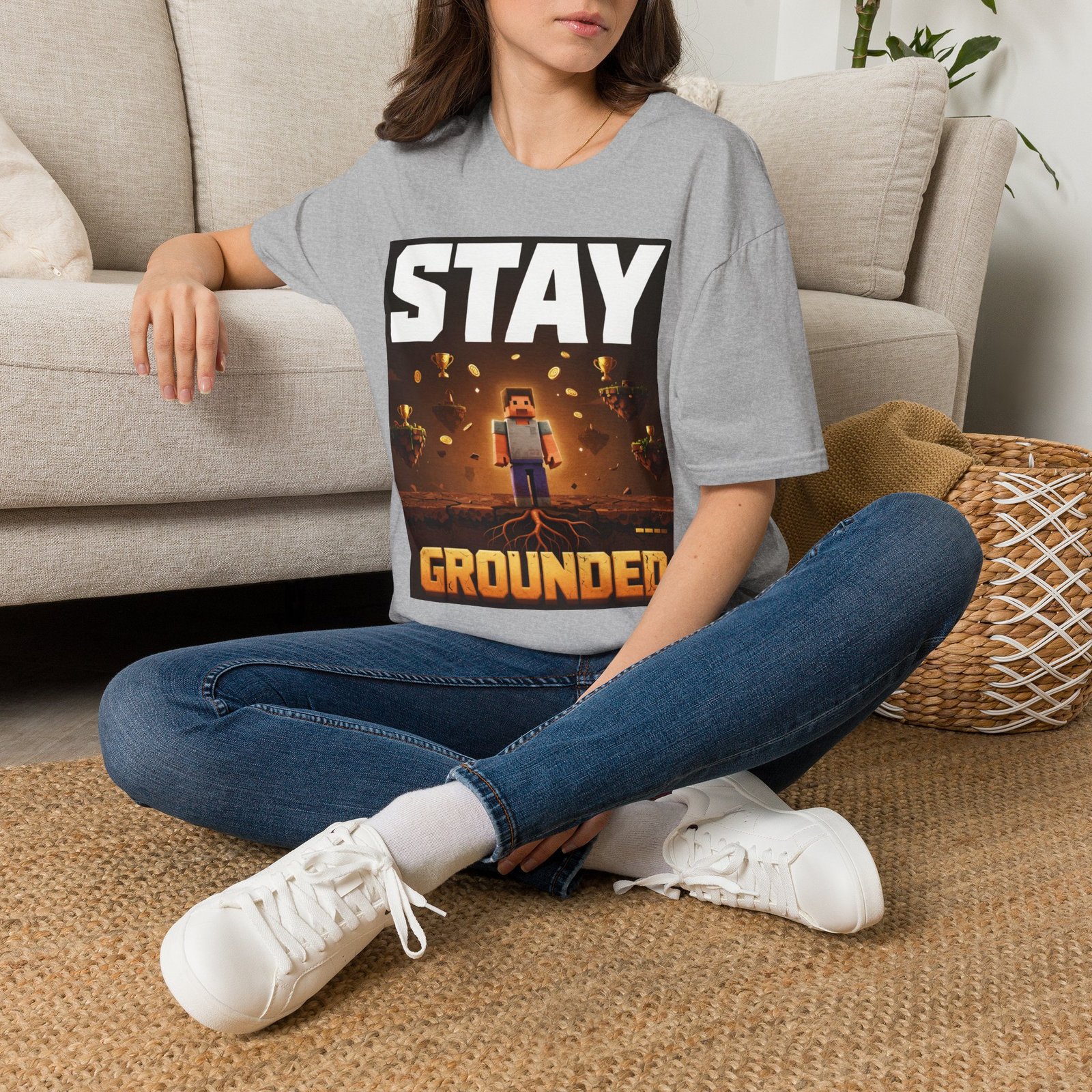 Stay Grounded T-Shirt — Minecraft-Inspired 'STAY GROUNDED' Gaming Tee - Image 14