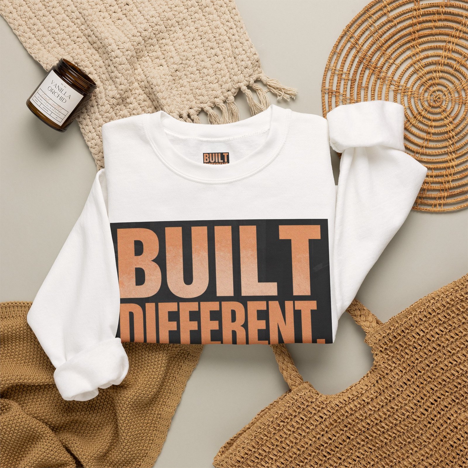 Built Different Crewneck Sweatshirt — "Built Different. Moving Different." Graphic Pullover - Image 4