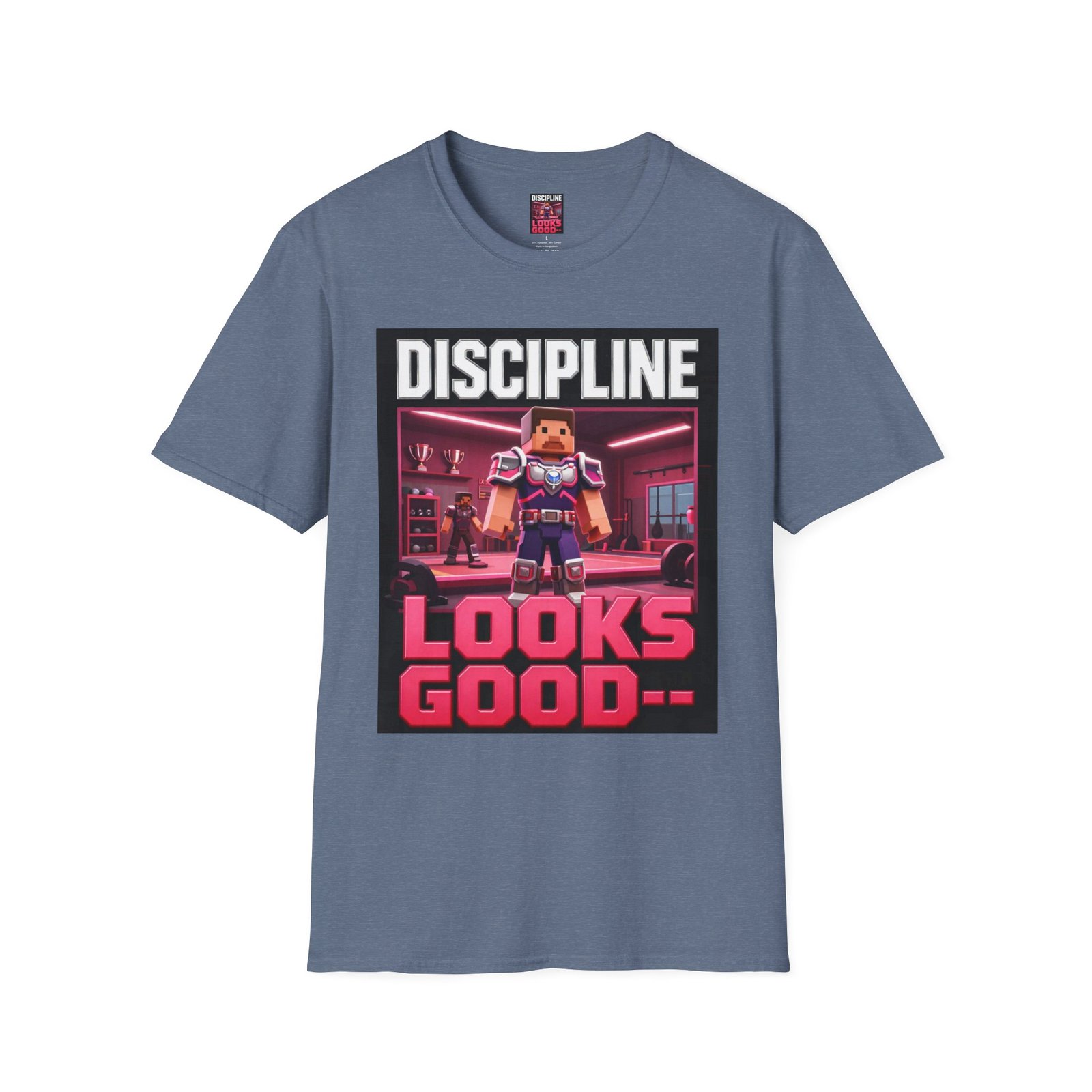 T‑Shirt — 'DISCIPLINE Looks Good' Gamer Pixel Armor Tee - Image 31