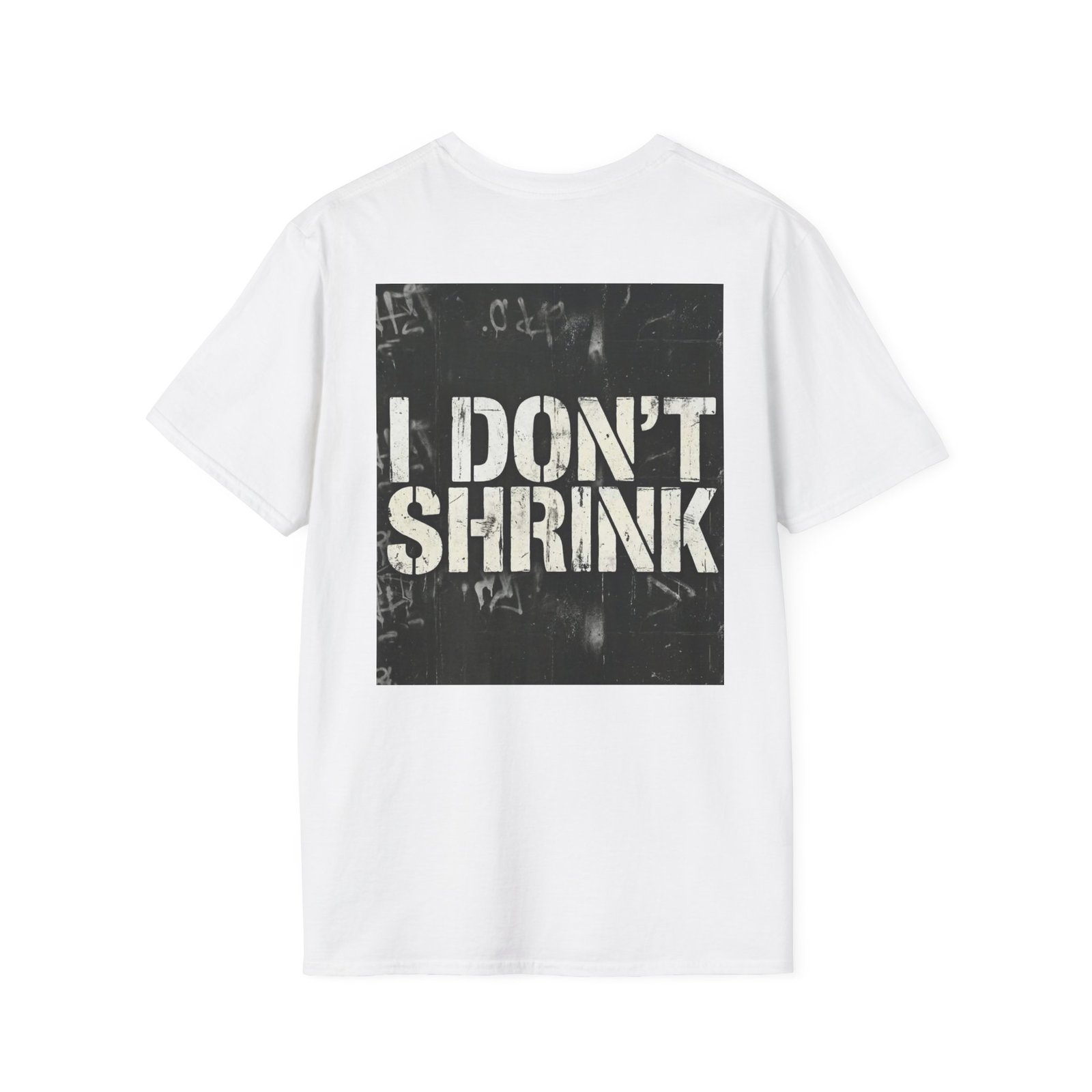 I Don't Shrink T-Shirt — Vintage Stencil Graphic Tee - Image 4