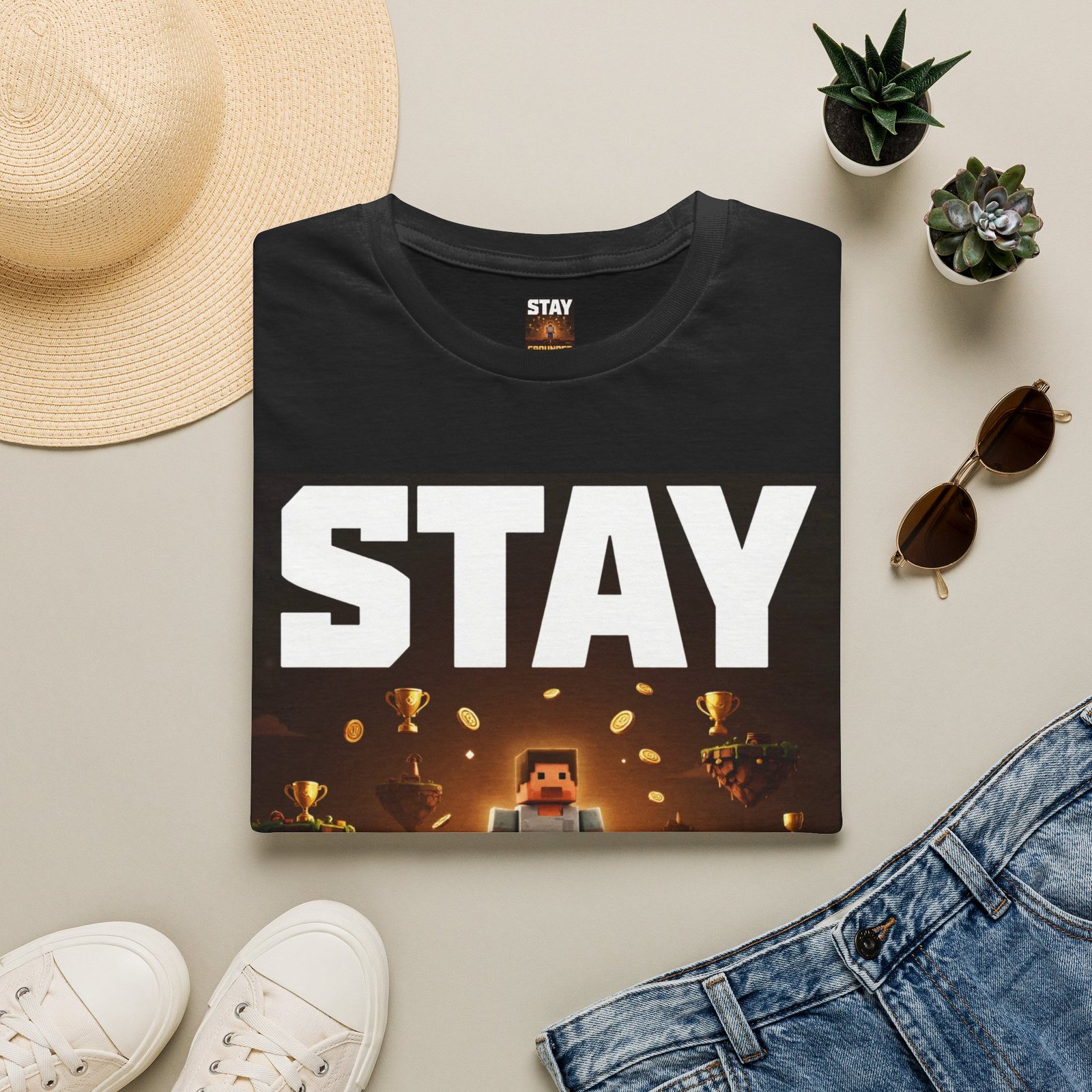 Stay Grounded T-Shirt — Minecraft-Inspired 'STAY GROUNDED' Gaming Tee - Image 5
