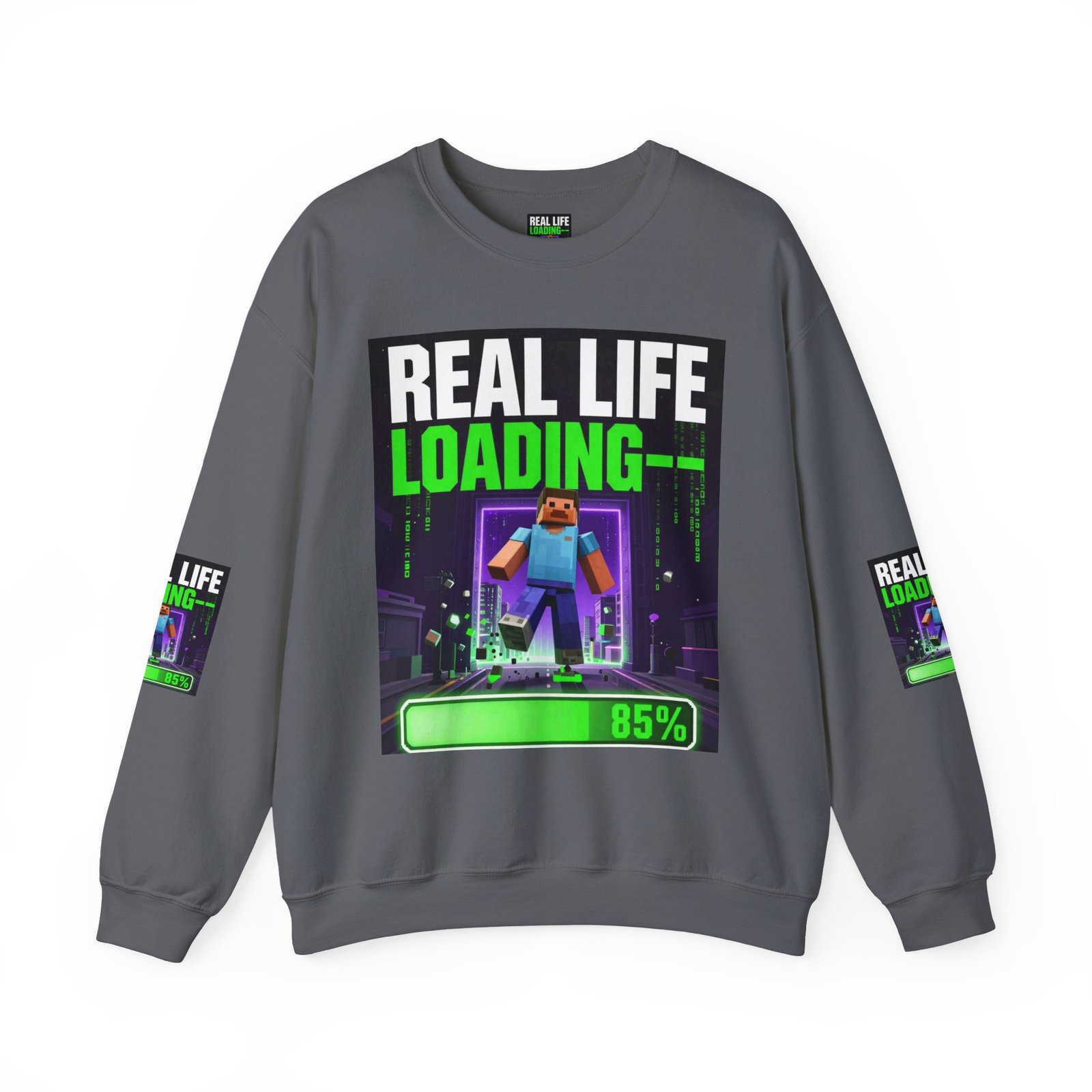 Crewneck Sweatshirt — "Real Life Loading 85%" Gamer Graphic Pullover - Image 37