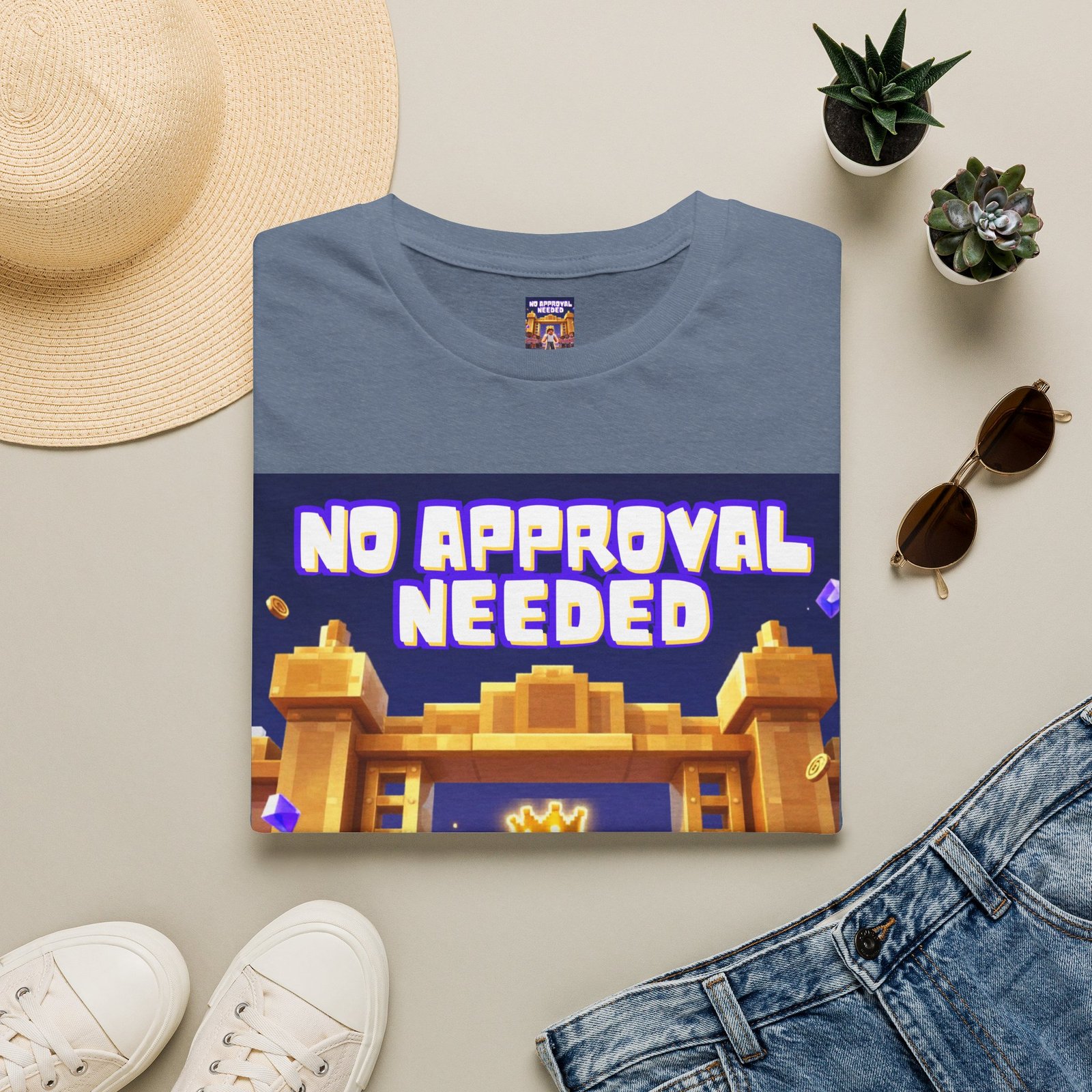 No Approval Needed T‑Shirt — Bold Roblox-style Gamer Tee - Image 29