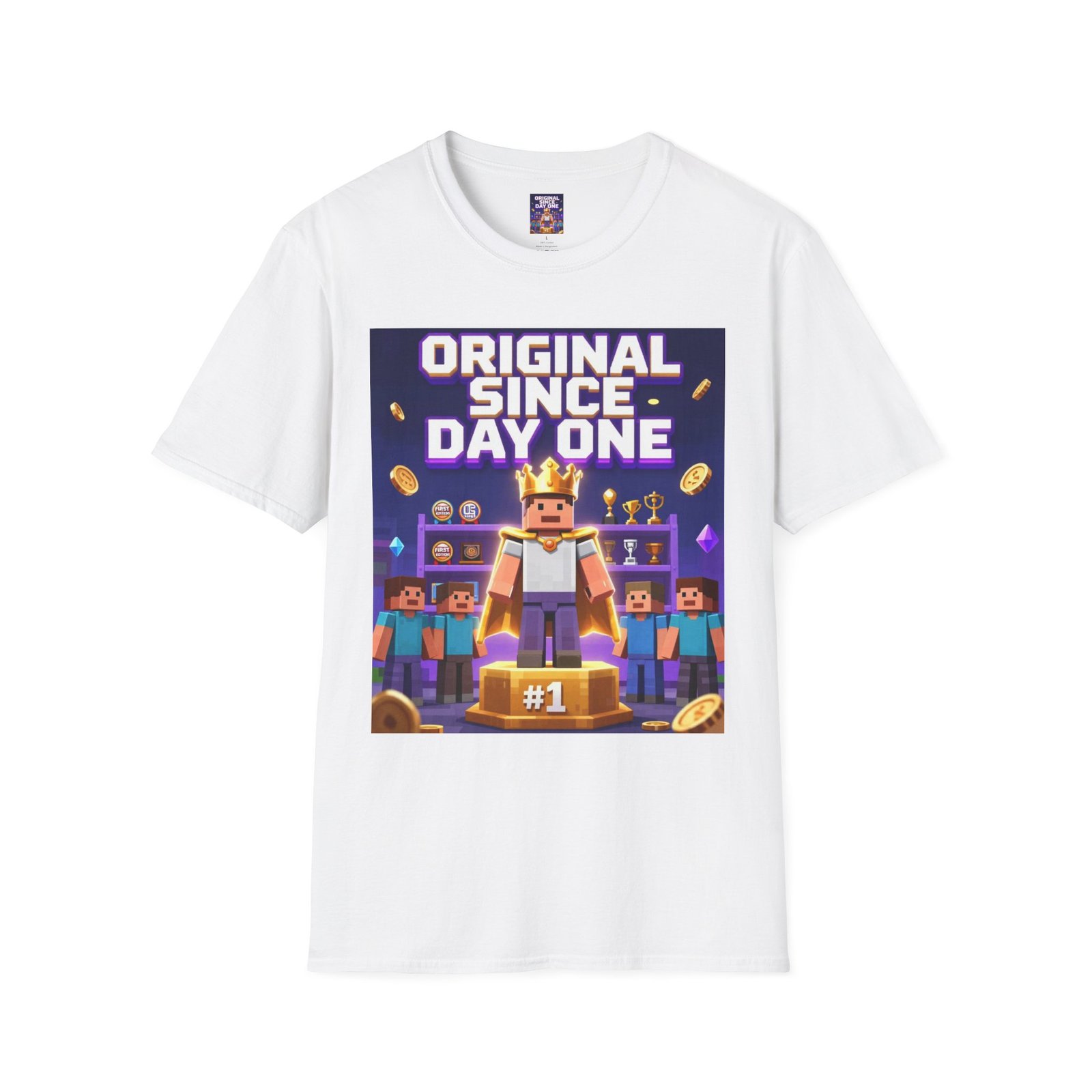 Original Since Day One T‑Shirt — Gamer Retro Crown Design - Image 3