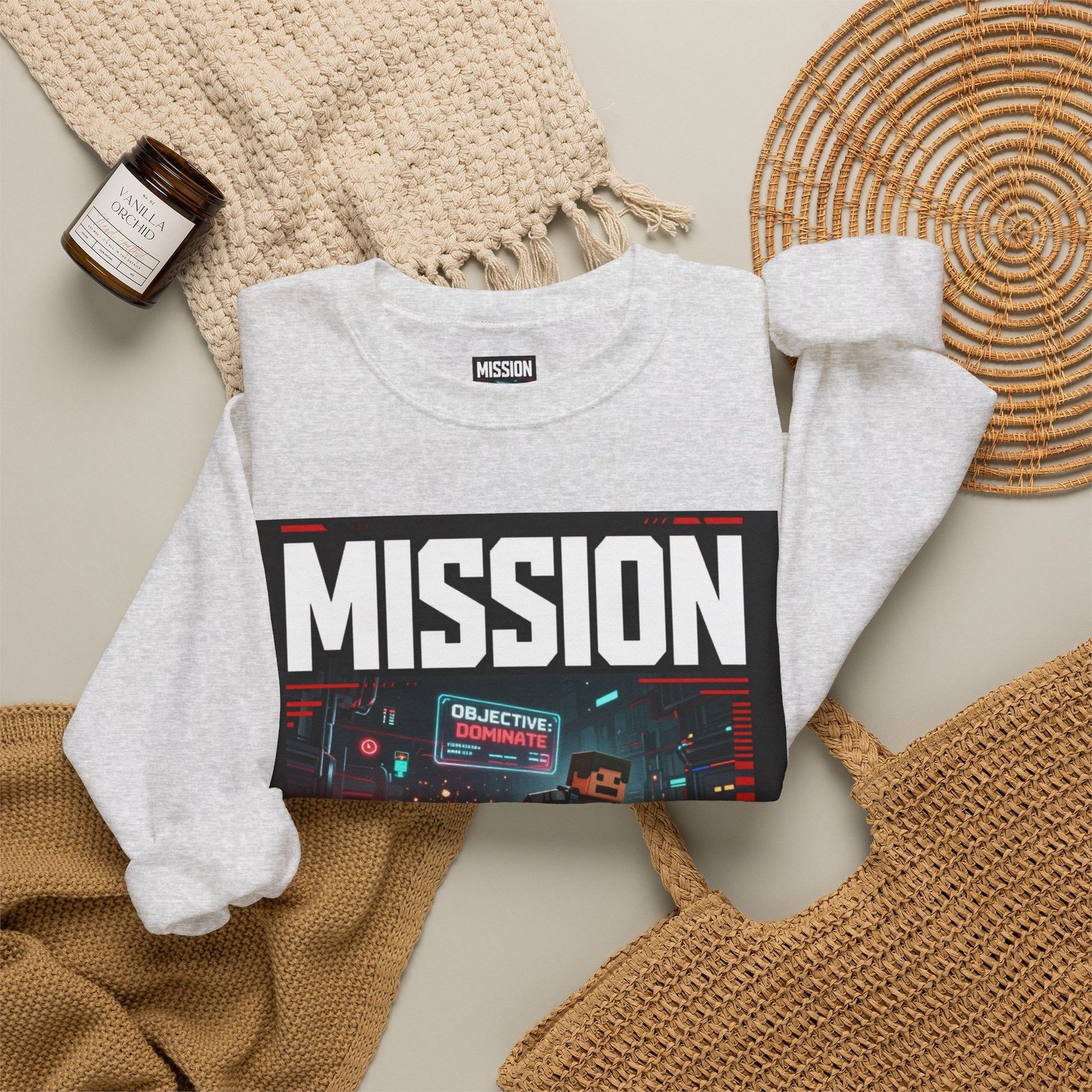 Mission Mode Crewneck Sweatshirt — Gaming Graphic Streetwear - Image 12