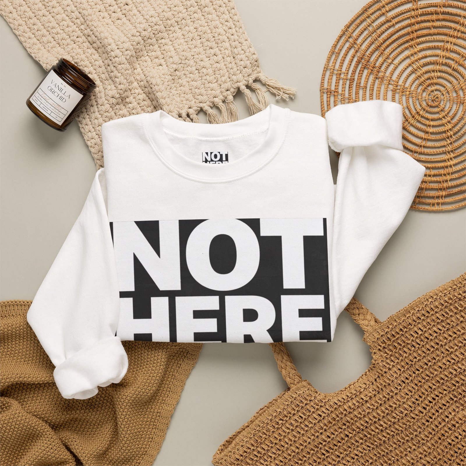 Crewneck Sweatshirt — “Not Here to Blend” Bold Graphic Crewneck - Image 4