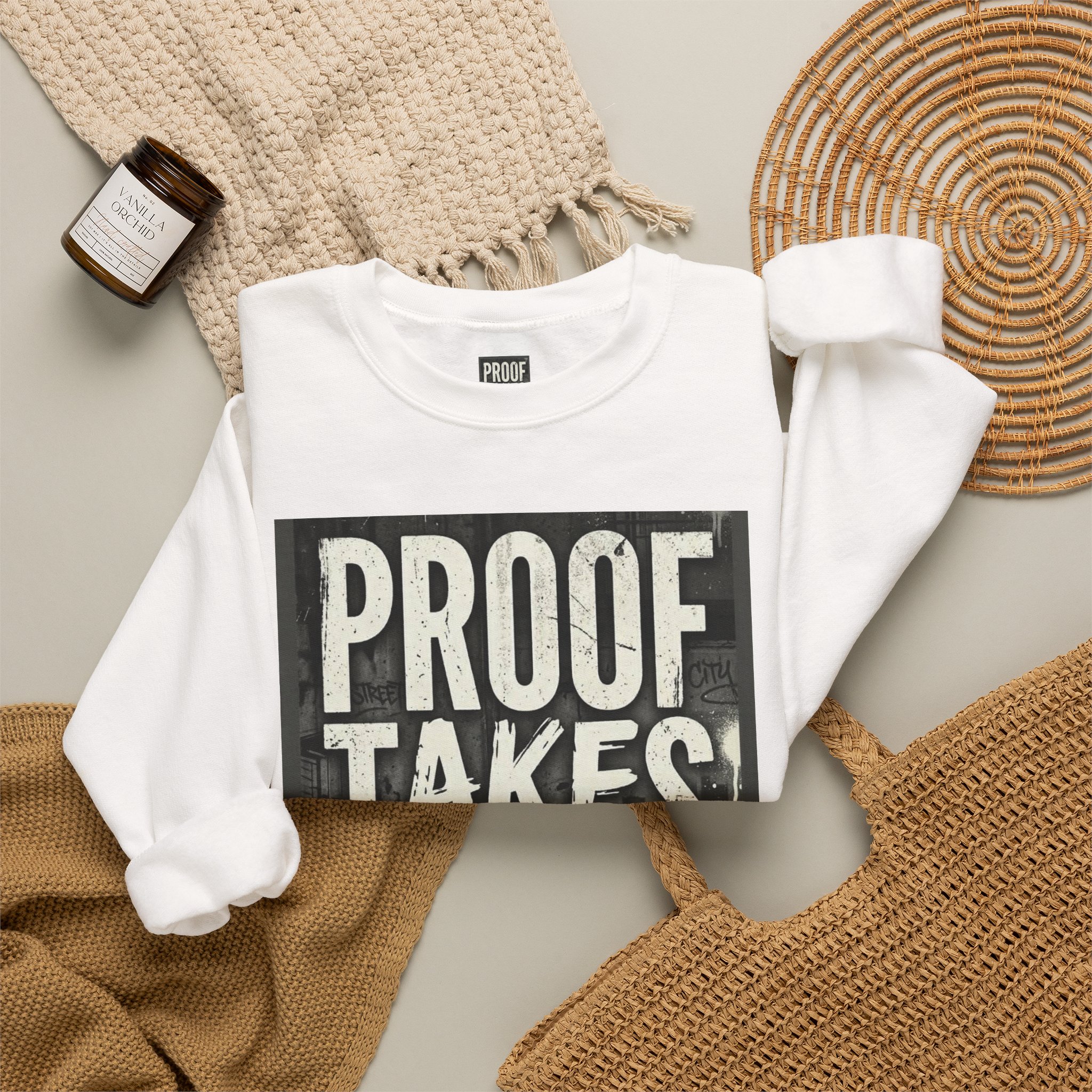 Proof Takes Time Sweatshirt — Motivational Graphic Crewneck - Image 4