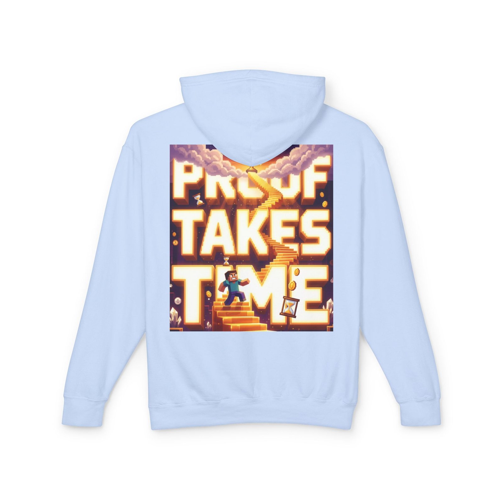 Hoodie — 'Proof Takes Time' Motivational Graphic Hooded Sweatshirt - Image 10
