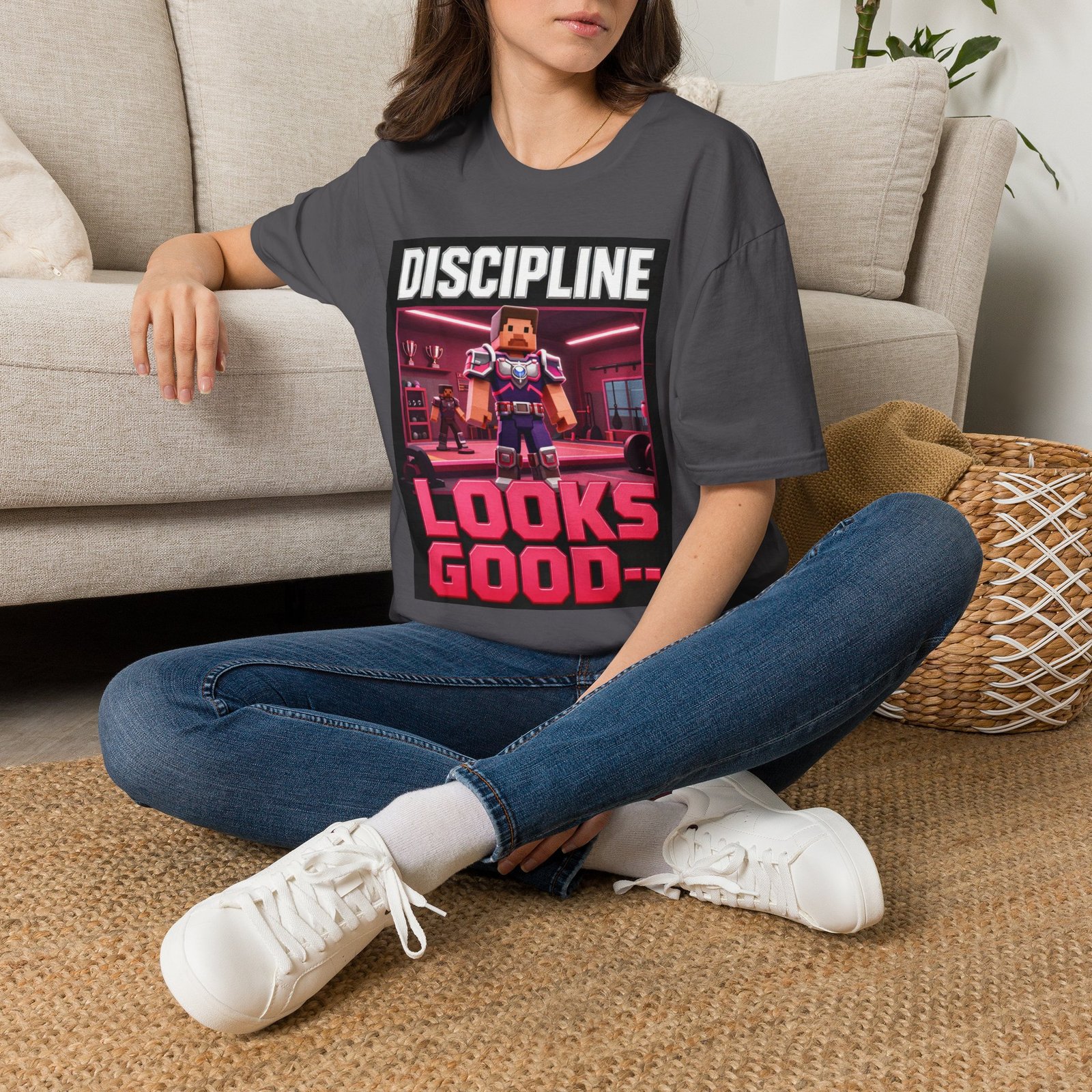 T‑Shirt — 'DISCIPLINE Looks Good' Gamer Pixel Armor Tee - Image 34