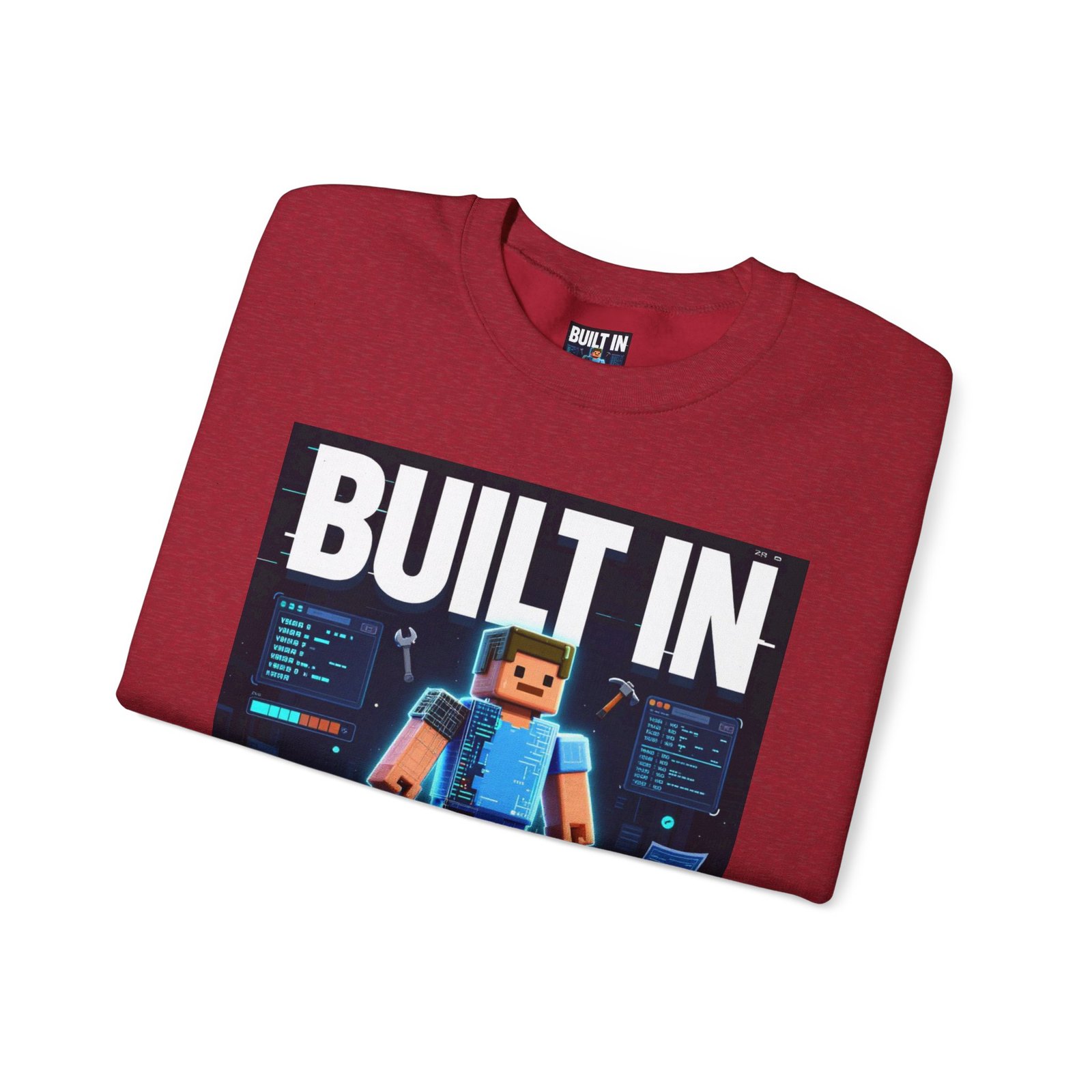 Built In Beta Crewneck Sweatshirt — Gamer Pixel Character Graphic - Image 51