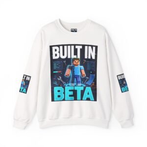 Built In Beta Crewneck Sweatshirt — Gamer Pixel Character Graphic