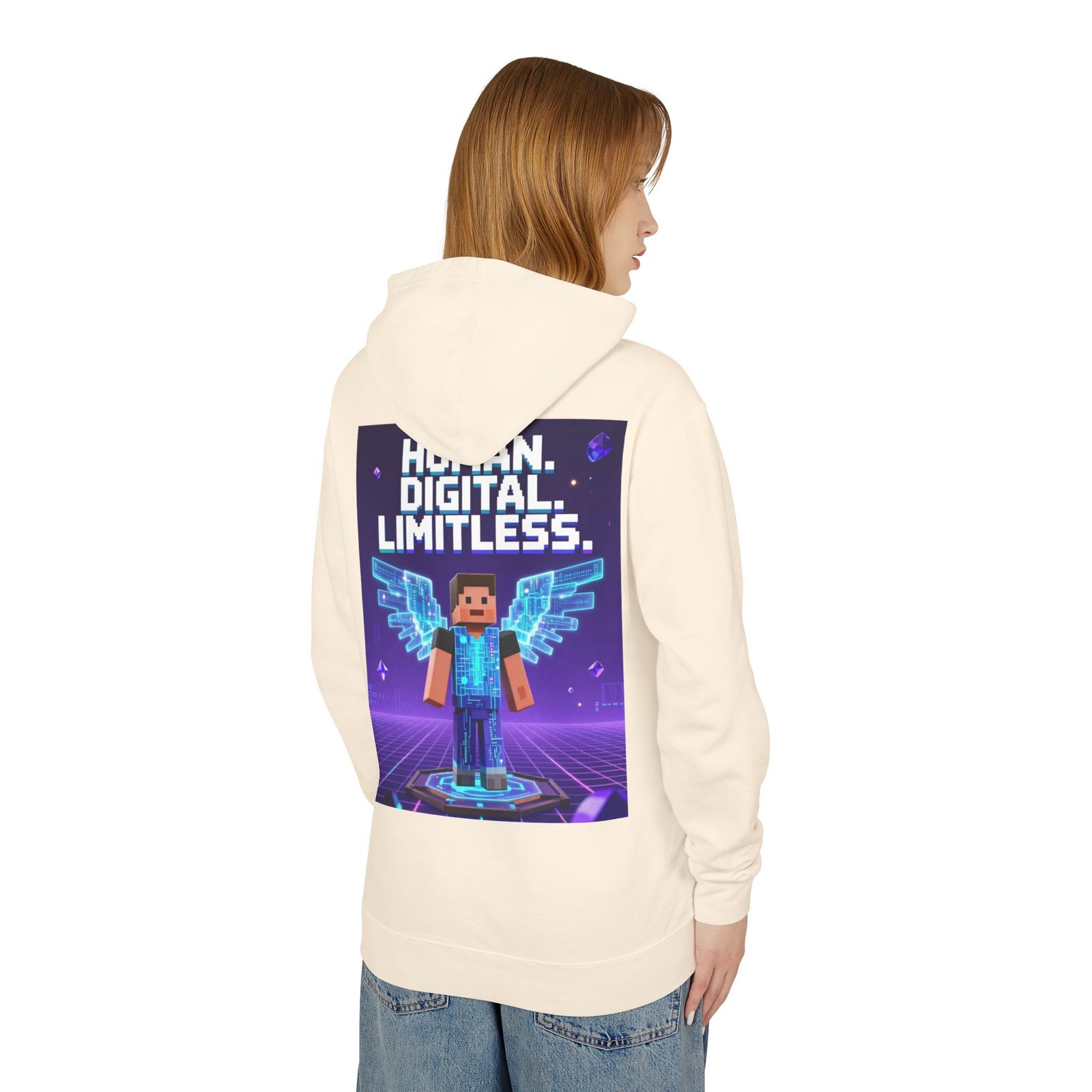 Digital Angel Hoodie — "Human. Digital. Limitless." Gamer Sweatshirt - Image 4