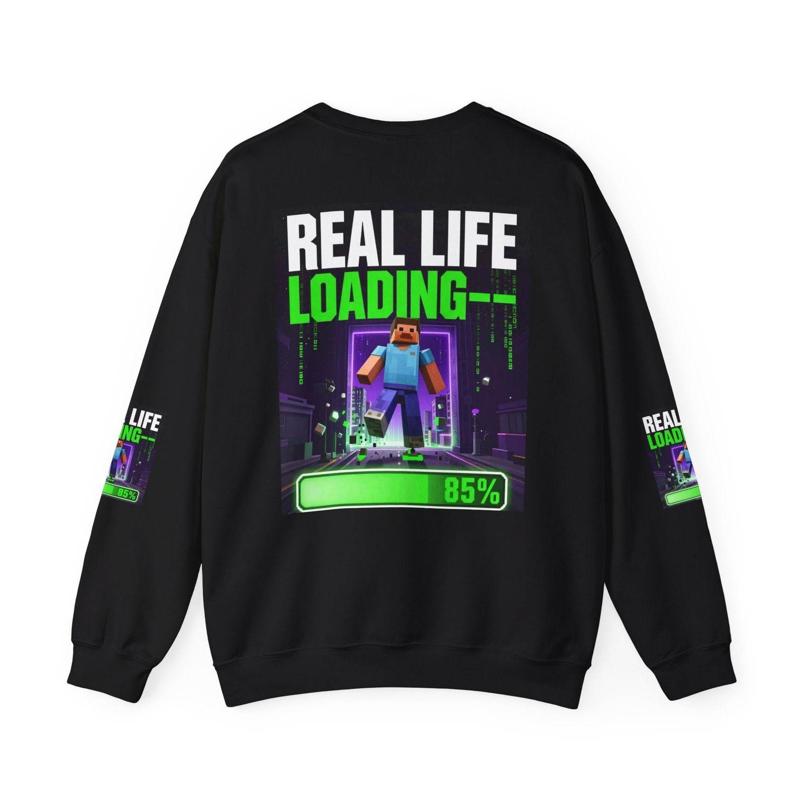 Crewneck Sweatshirt — "Real Life Loading 85%" Gamer Graphic Pullover - Image 18