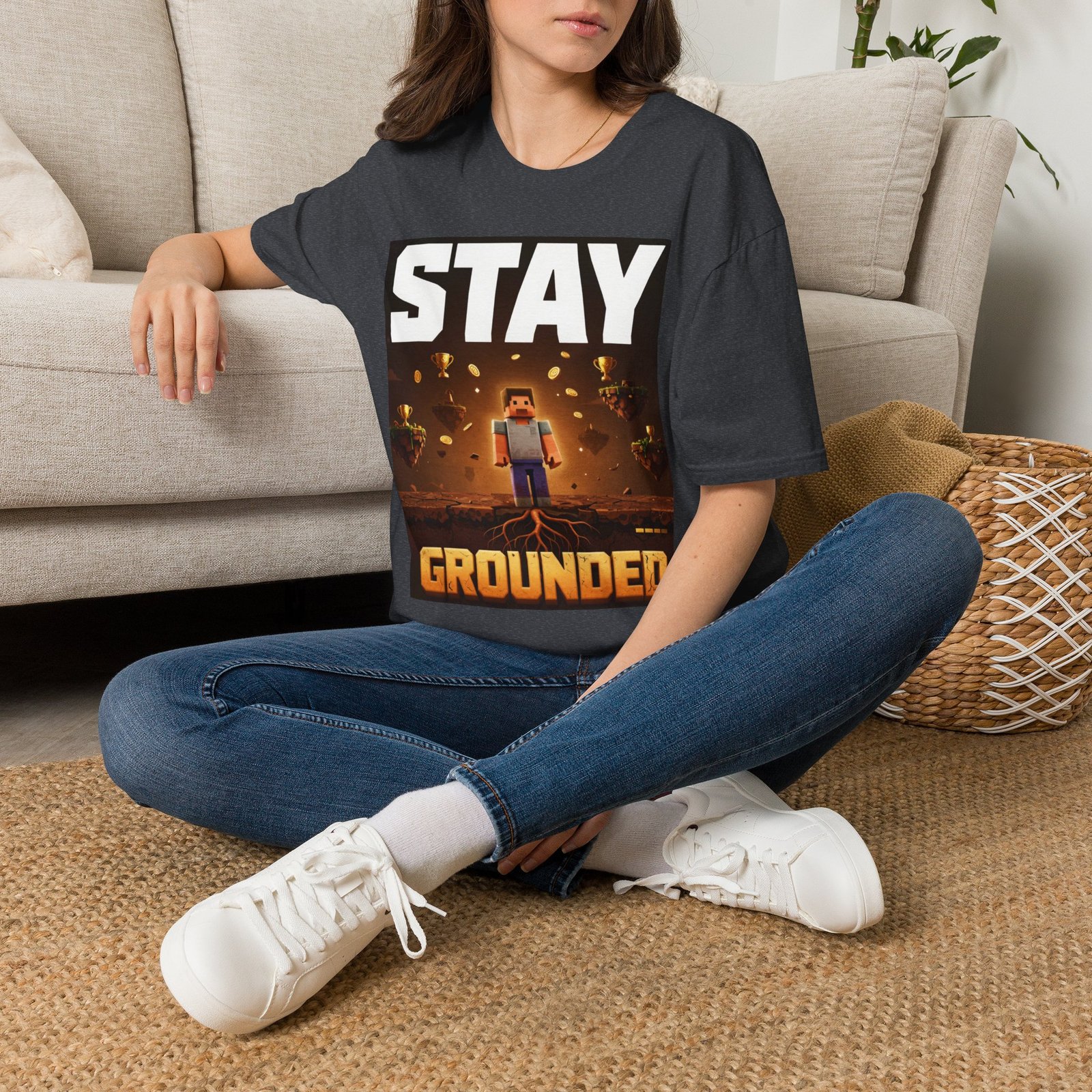 Stay Grounded T-Shirt — Minecraft-Inspired 'STAY GROUNDED' Gaming Tee - Image 38