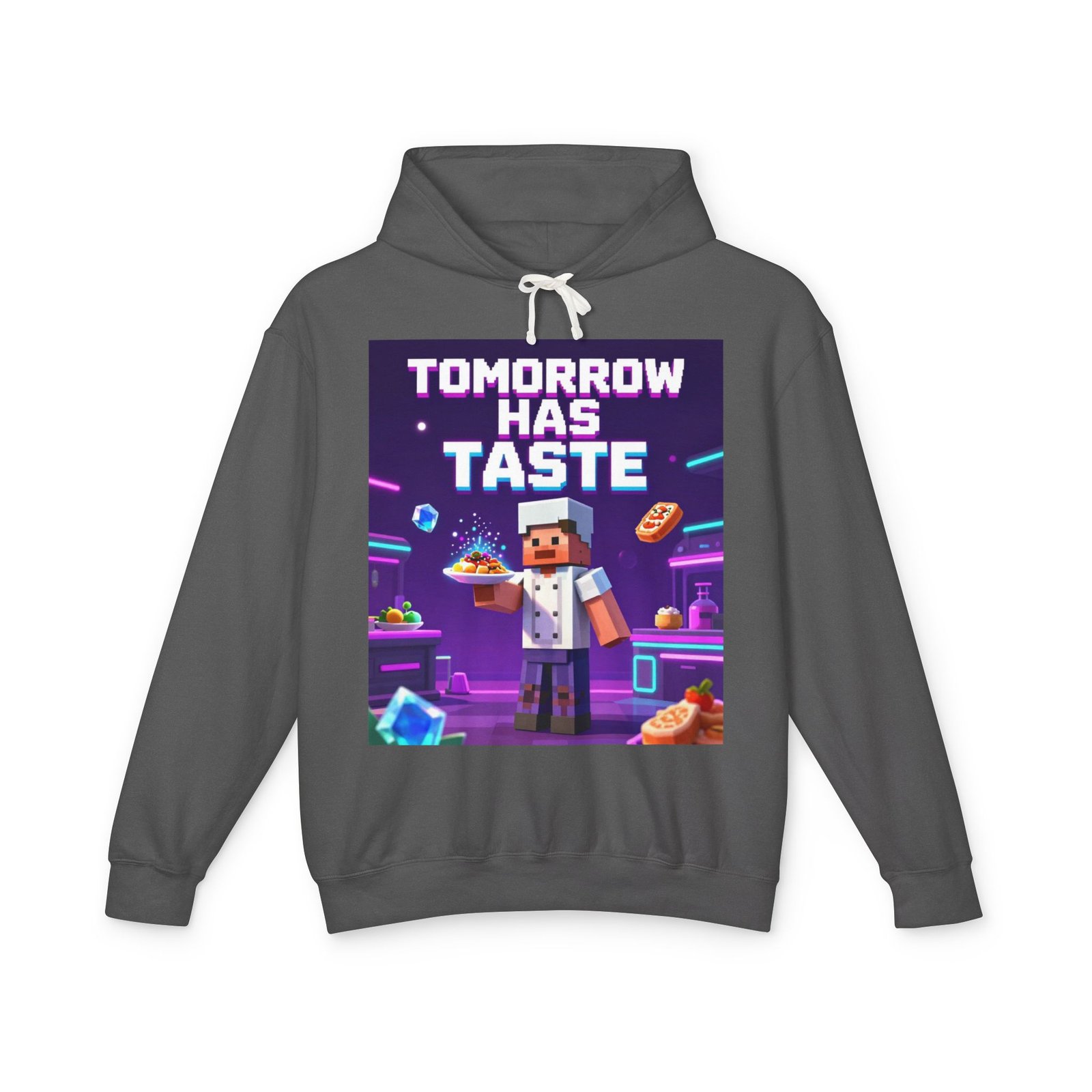 Tomorrow Has Taste Hoodie — Retro Pixel Chef Gaming Sweatshirt - Image 21