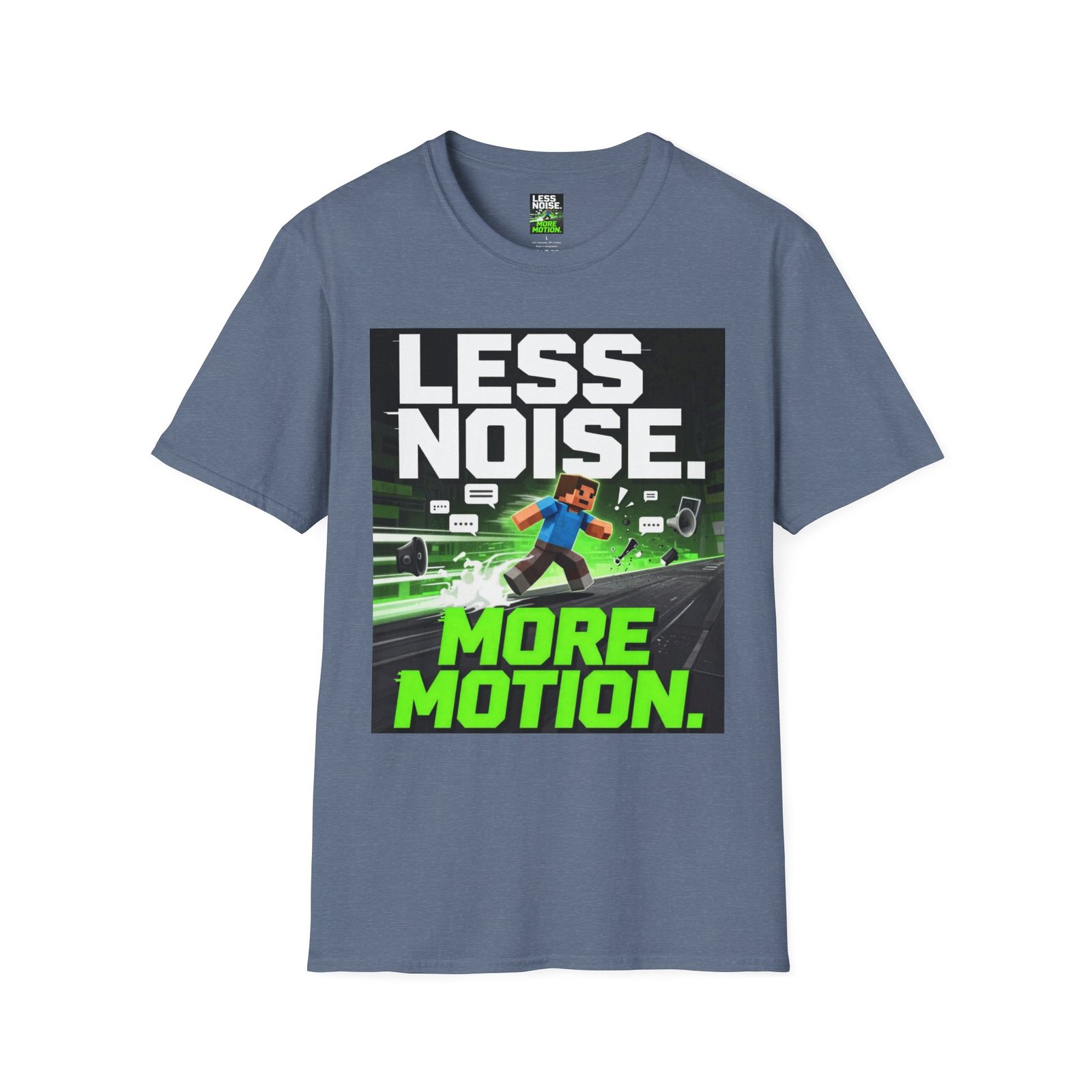 Less Noise More Motion T-Shirt — Gamer Minimalist Graphic Tee - Image 31