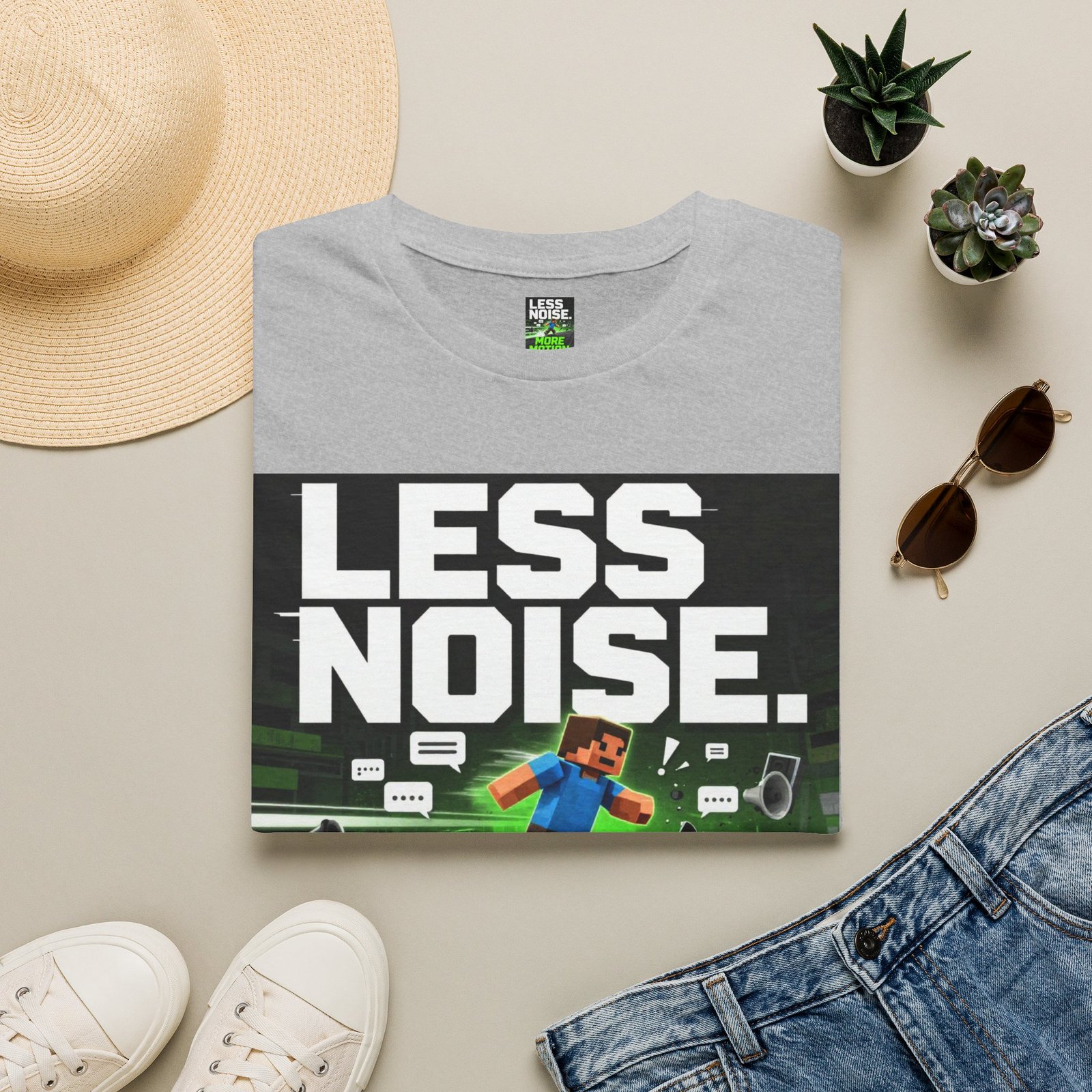 Less Noise More Motion T-Shirt — Gamer Minimalist Graphic Tee - Image 13