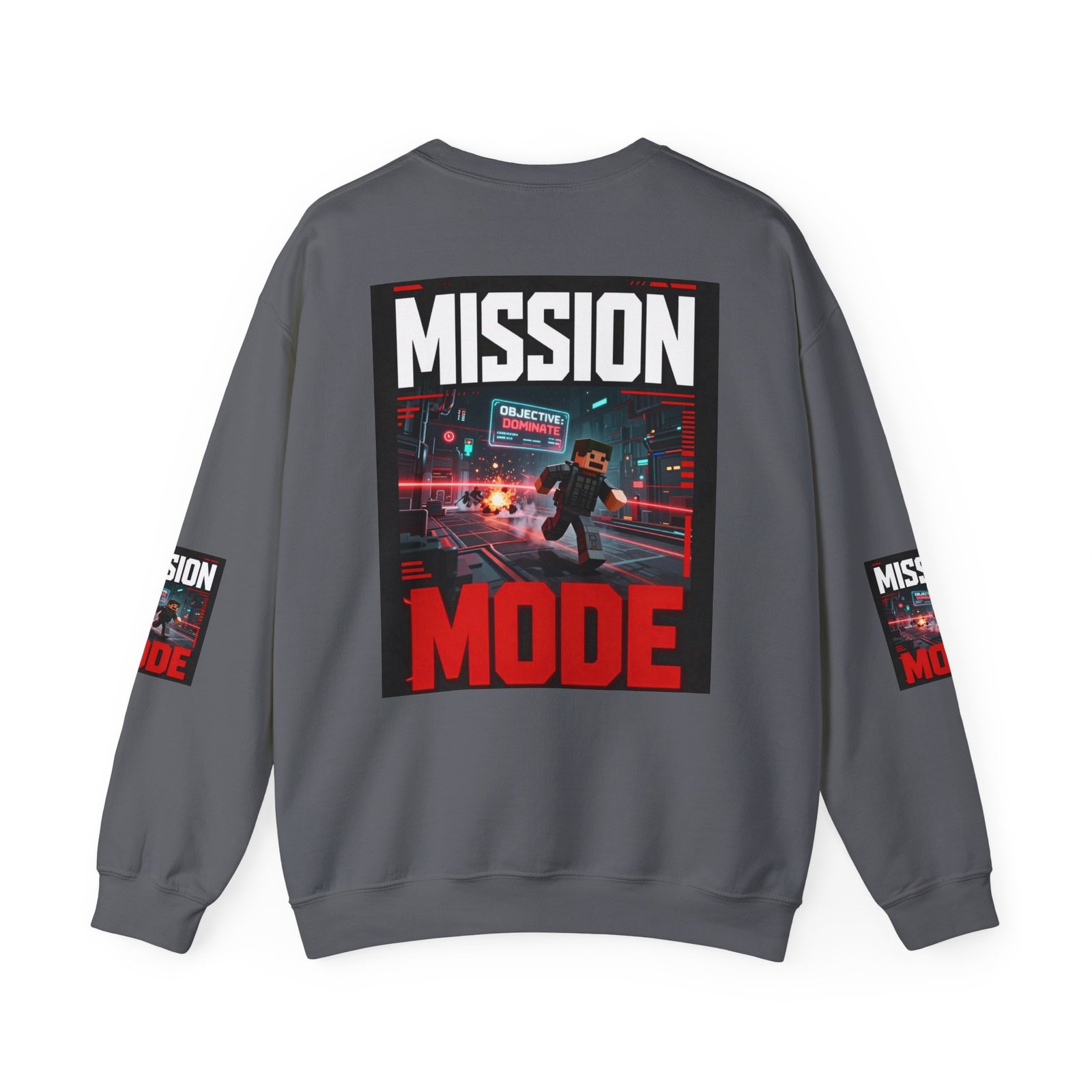 Mission Mode Crewneck Sweatshirt — Gaming Graphic Streetwear - Image 38