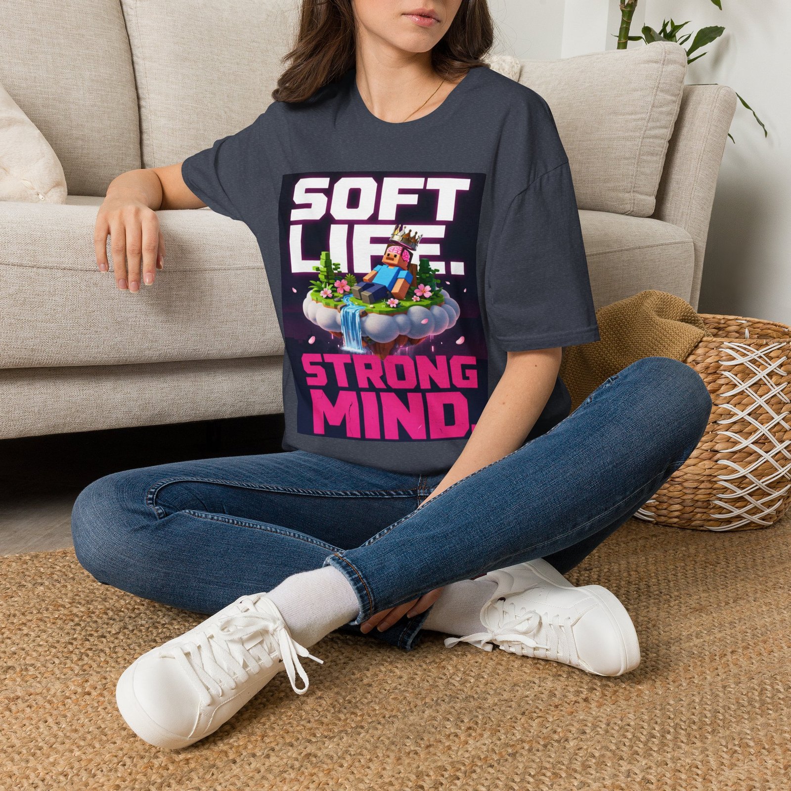 Soft Life Strong Mind T-Shirt — Relaxed Gamer Chill Vibe Tee - Image 42