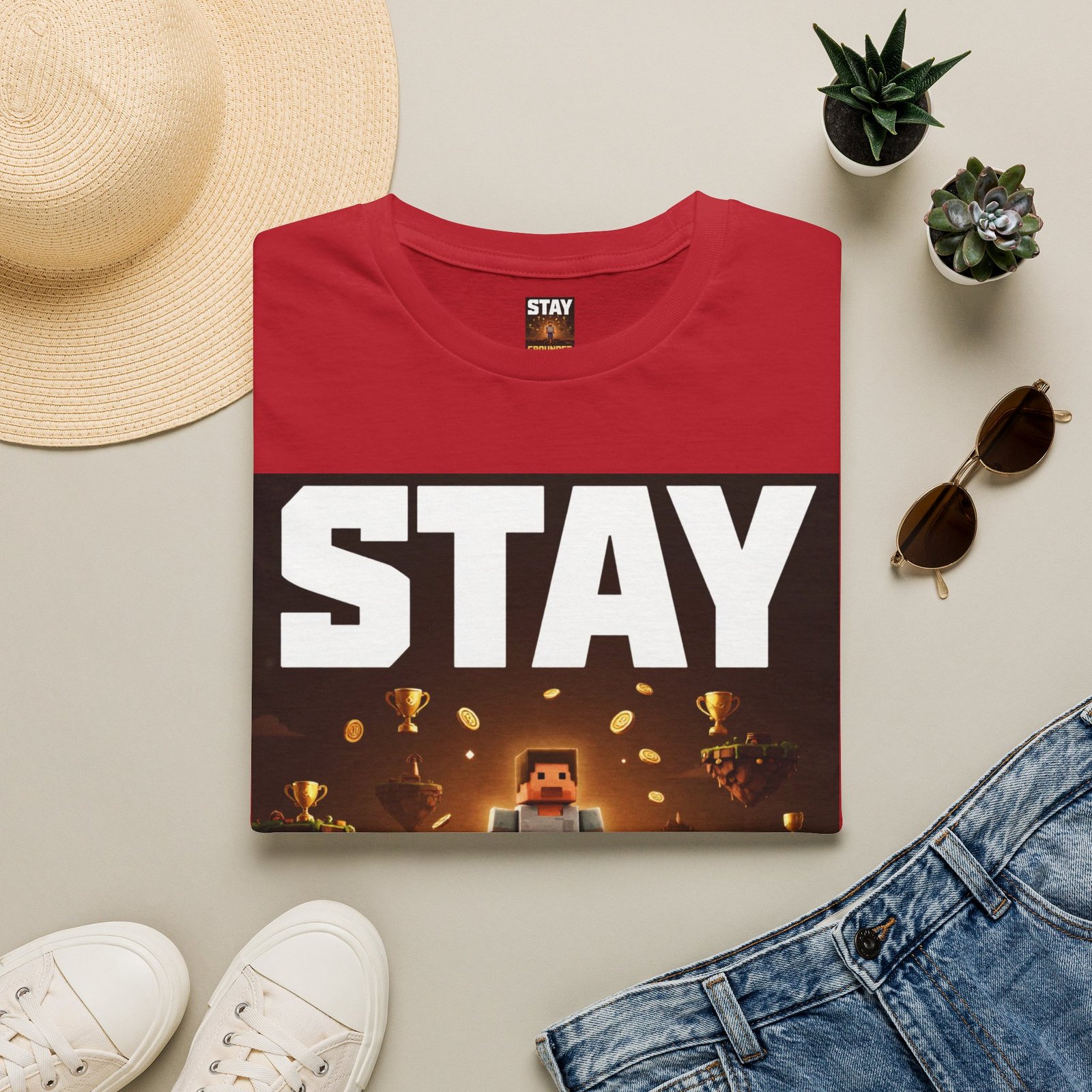 Stay Grounded T-Shirt — Minecraft-Inspired 'STAY GROUNDED' Gaming Tee - Image 49