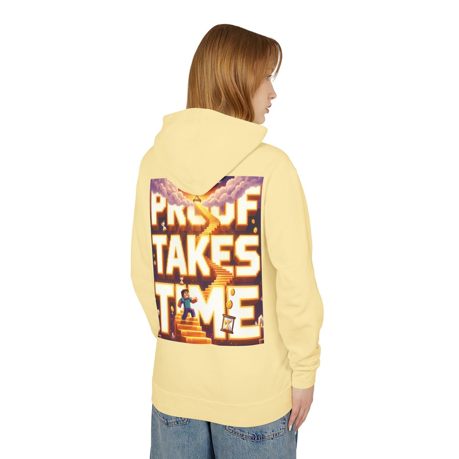 Hoodie — 'Proof Takes Time' Motivational Graphic Hooded Sweatshirt - Image 28