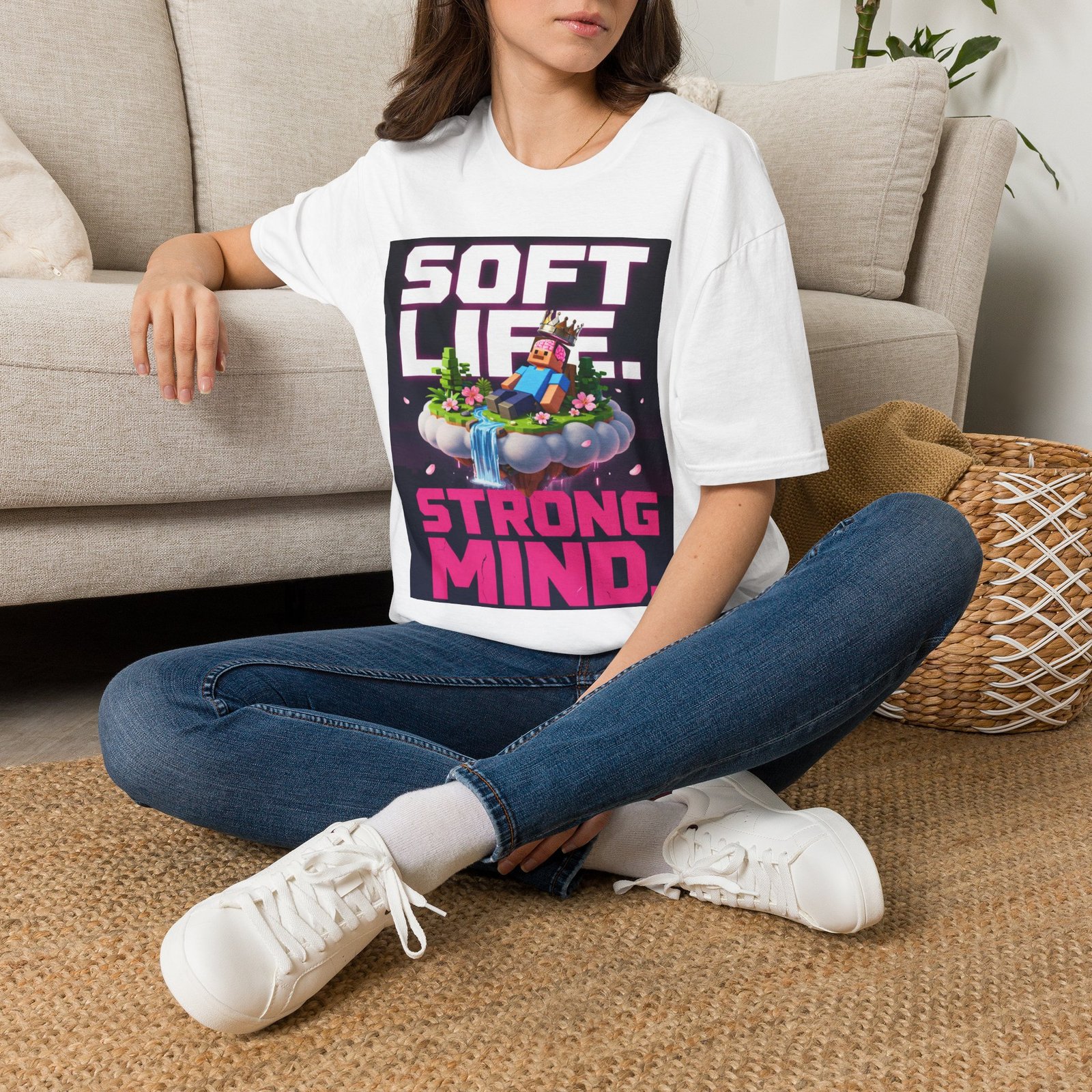 Soft Life Strong Mind T-Shirt — Relaxed Gamer Chill Vibe Tee - Image 2