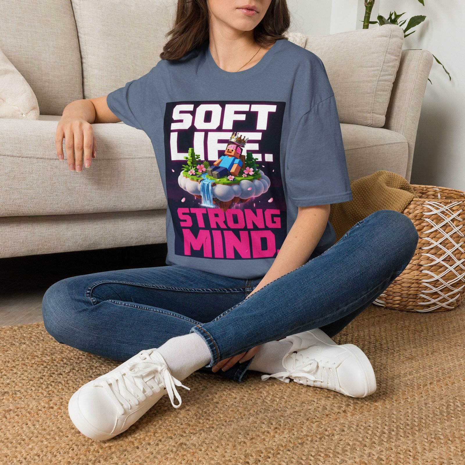 Soft Life Strong Mind T-Shirt — Relaxed Gamer Chill Vibe Tee - Image 30