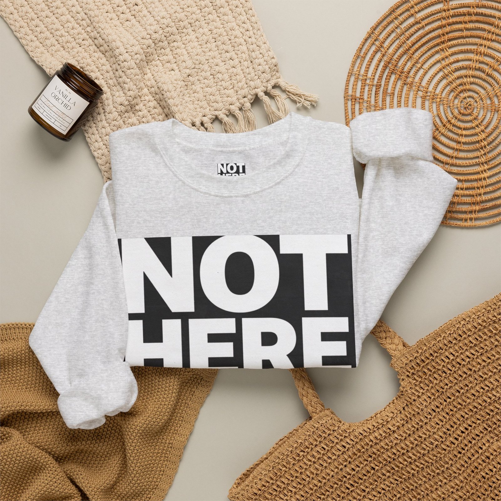 Crewneck Sweatshirt — “Not Here to Blend” Bold Graphic Crewneck - Image 8