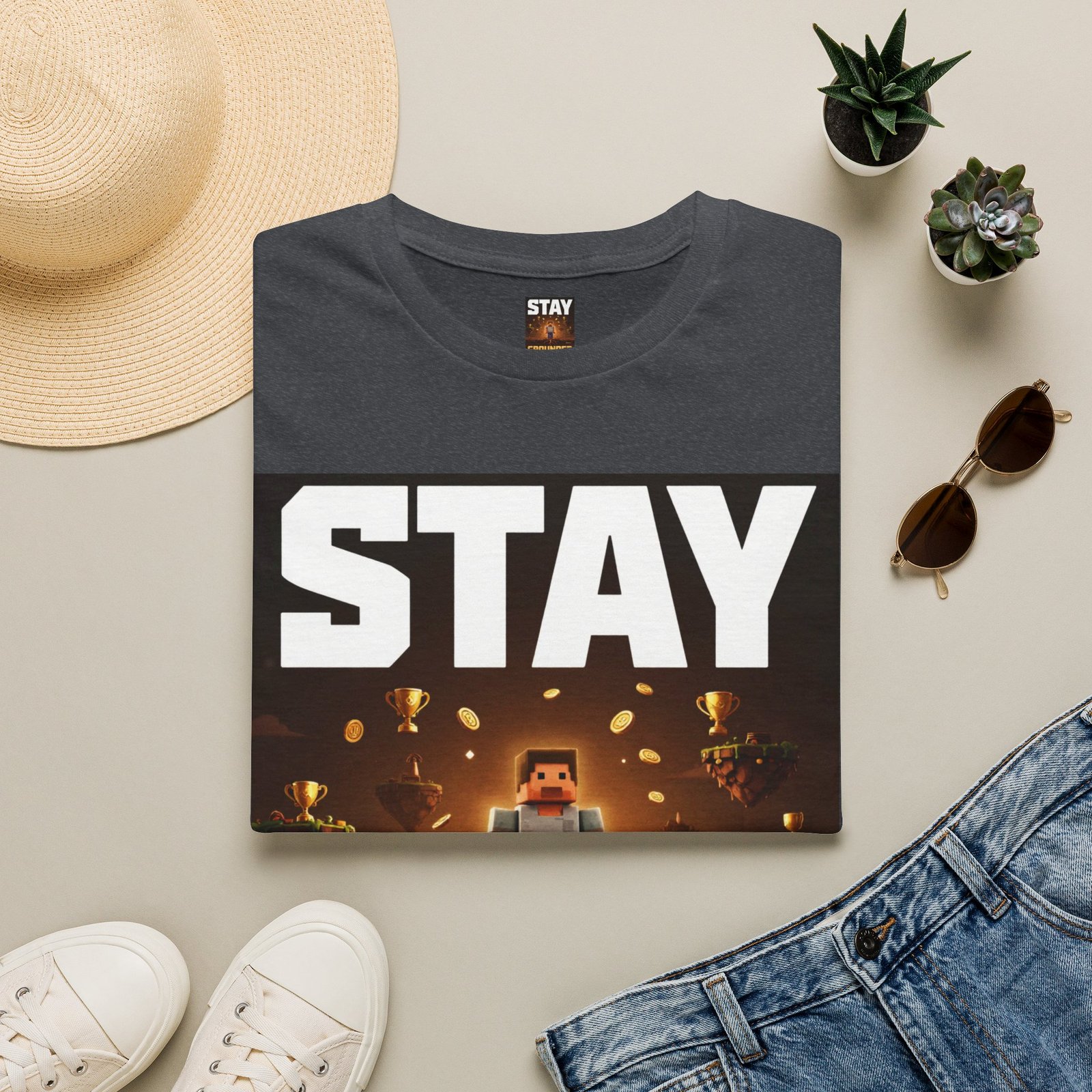 Stay Grounded T-Shirt — Minecraft-Inspired 'STAY GROUNDED' Gaming Tee - Image 37