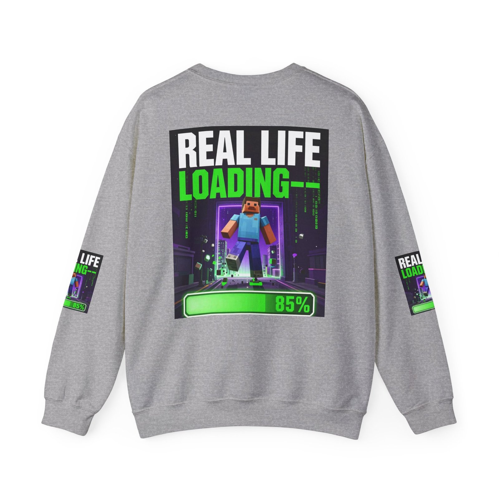 Crewneck Sweatshirt — "Real Life Loading 85%" Gamer Graphic Pullover - Image 22