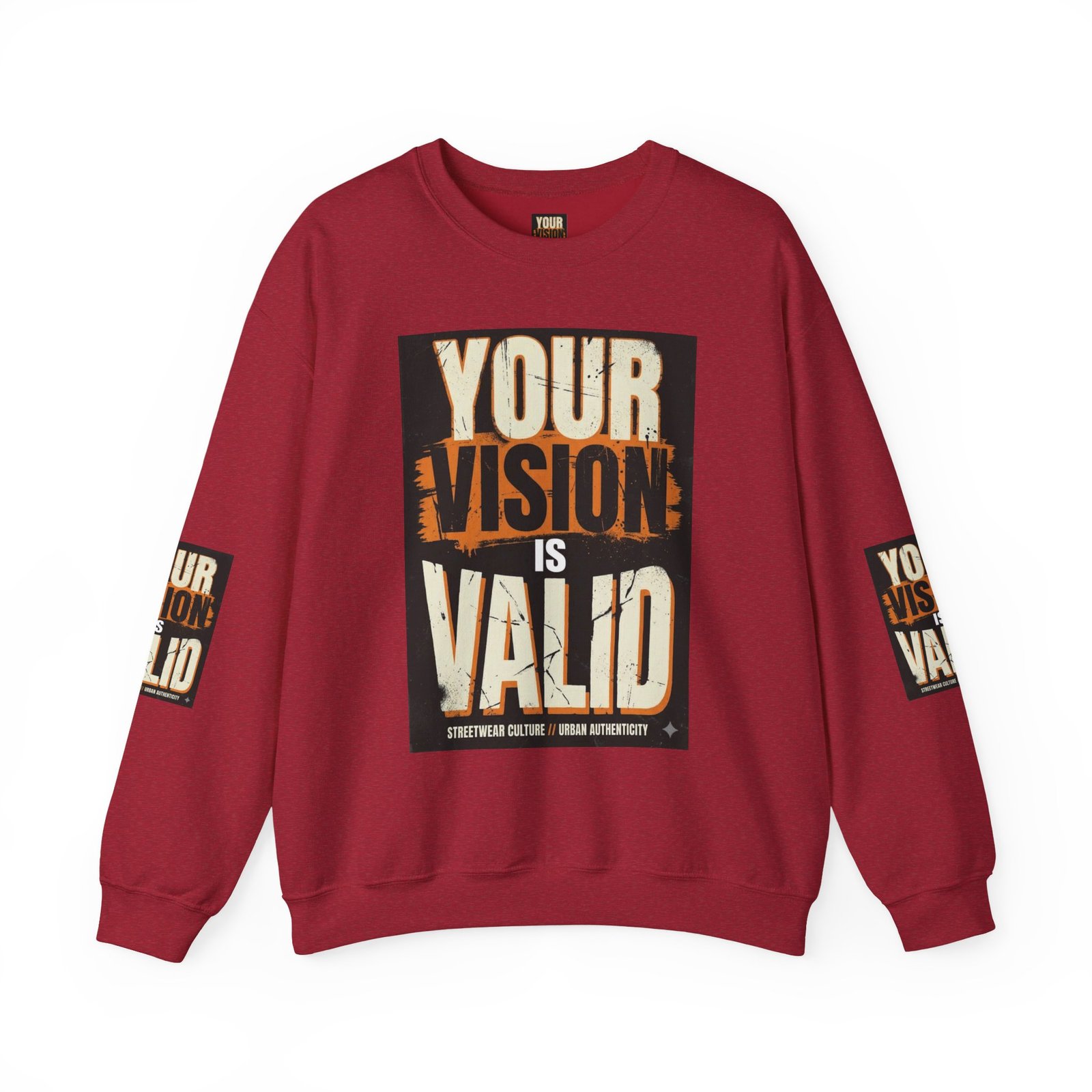 Crewneck Sweatshirt — “Your Vision Is Valid” Inspirational Graphic - Image 49