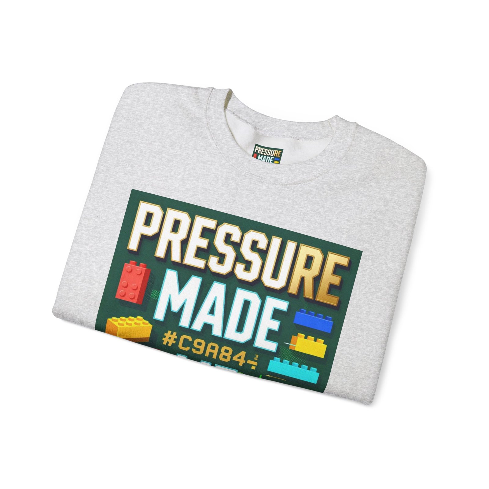 Graphic Sweatshirt — "Pressure Made Me Polished" Building Block Crewneck - Image 7