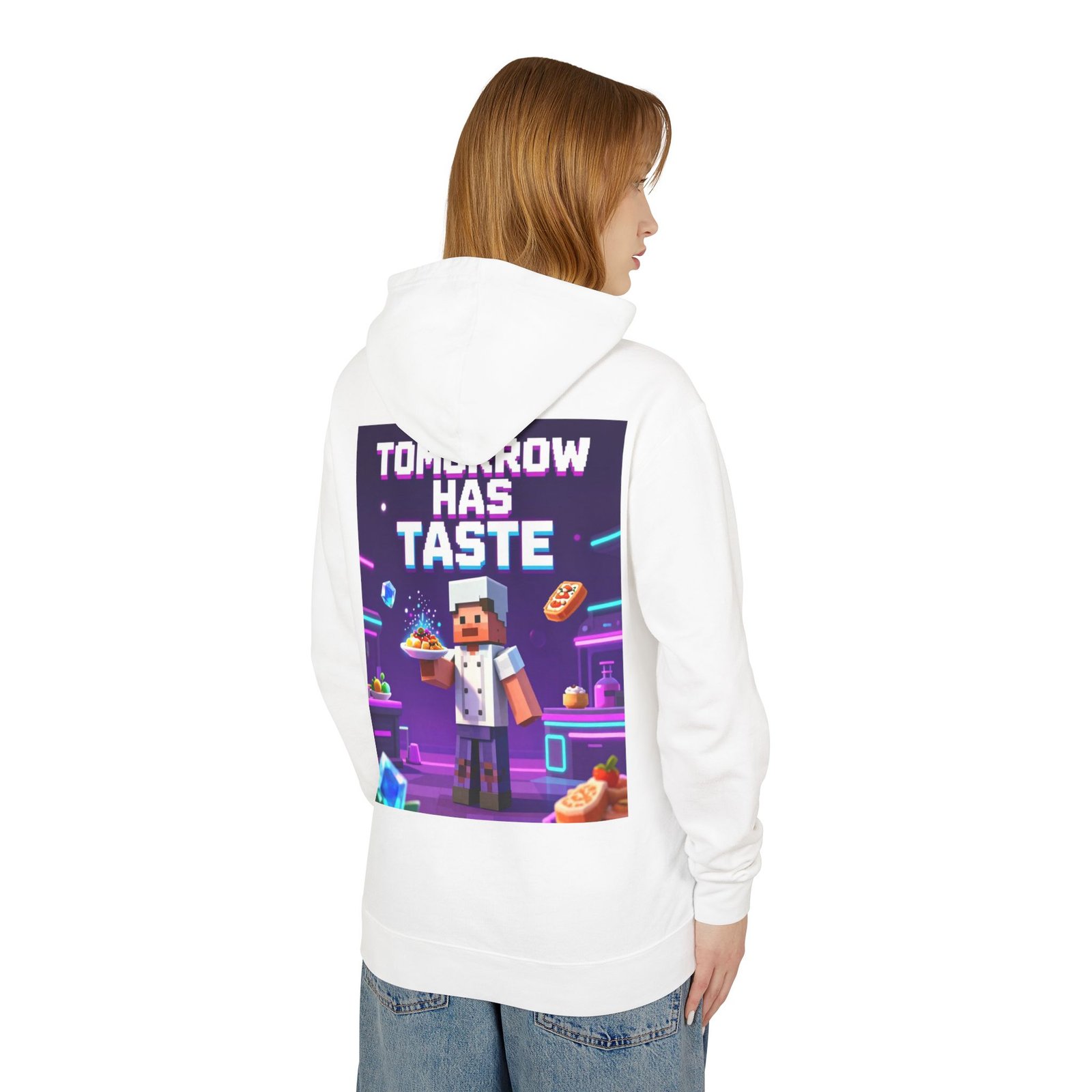 Tomorrow Has Taste Hoodie — Retro Pixel Chef Gaming Sweatshirt - Image 8