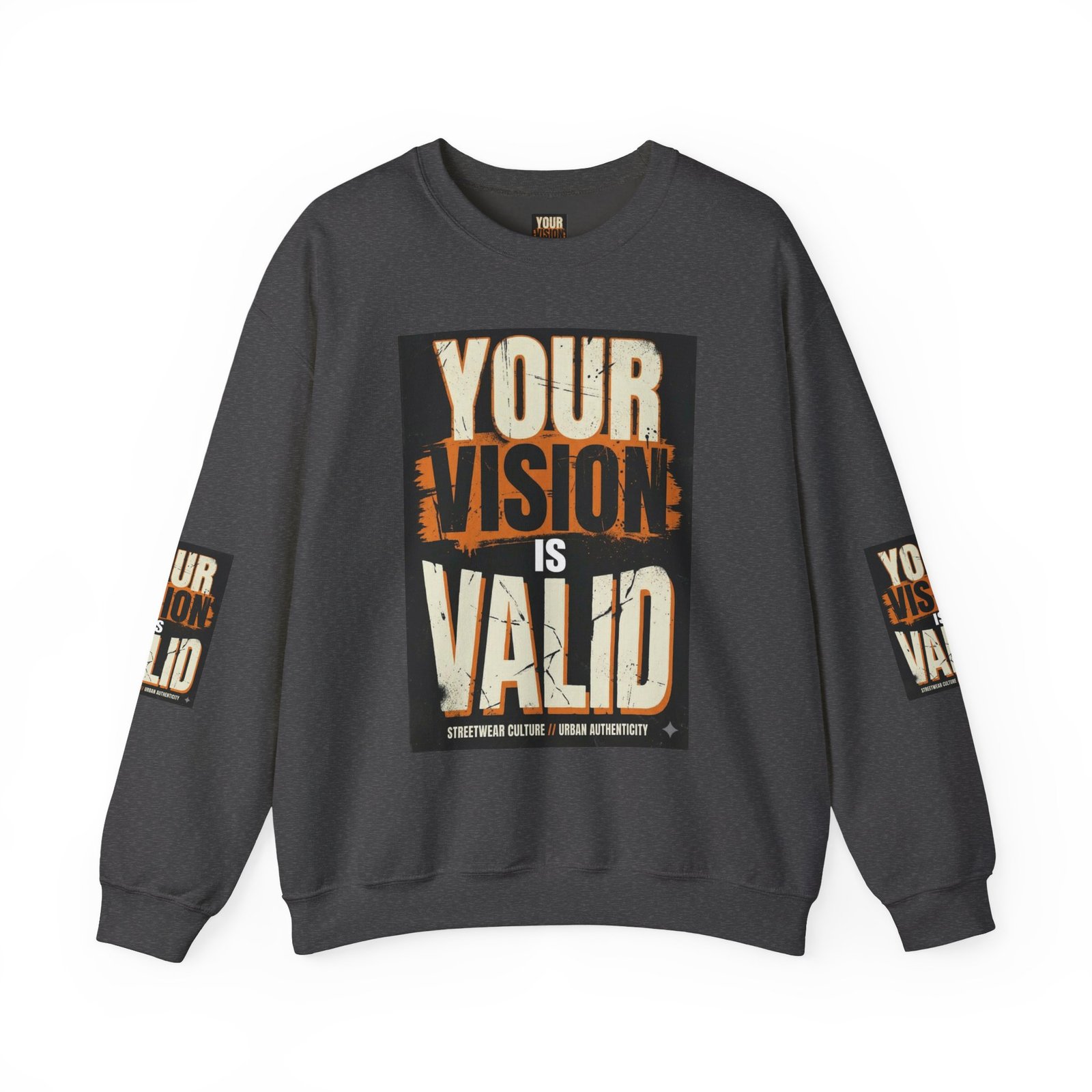 Crewneck Sweatshirt — “Your Vision Is Valid” Inspirational Graphic - Image 33