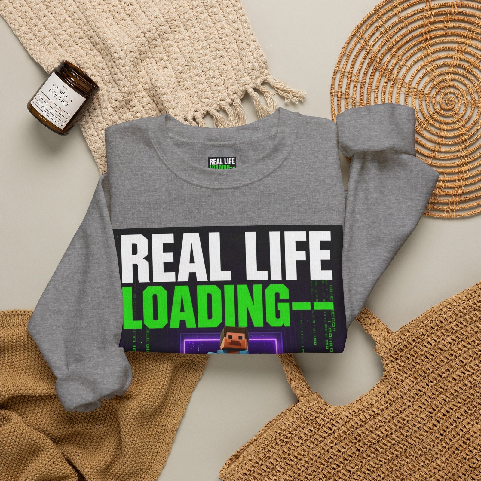 Crewneck Sweatshirt — "Real Life Loading 85%" Gamer Graphic Pullover - Image 32