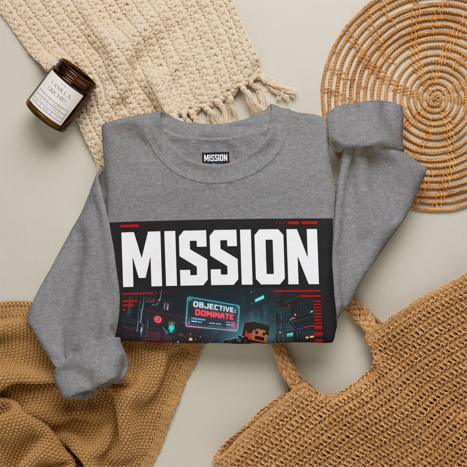 Mission Mode Crewneck Sweatshirt — Gaming Graphic Streetwear - Image 32