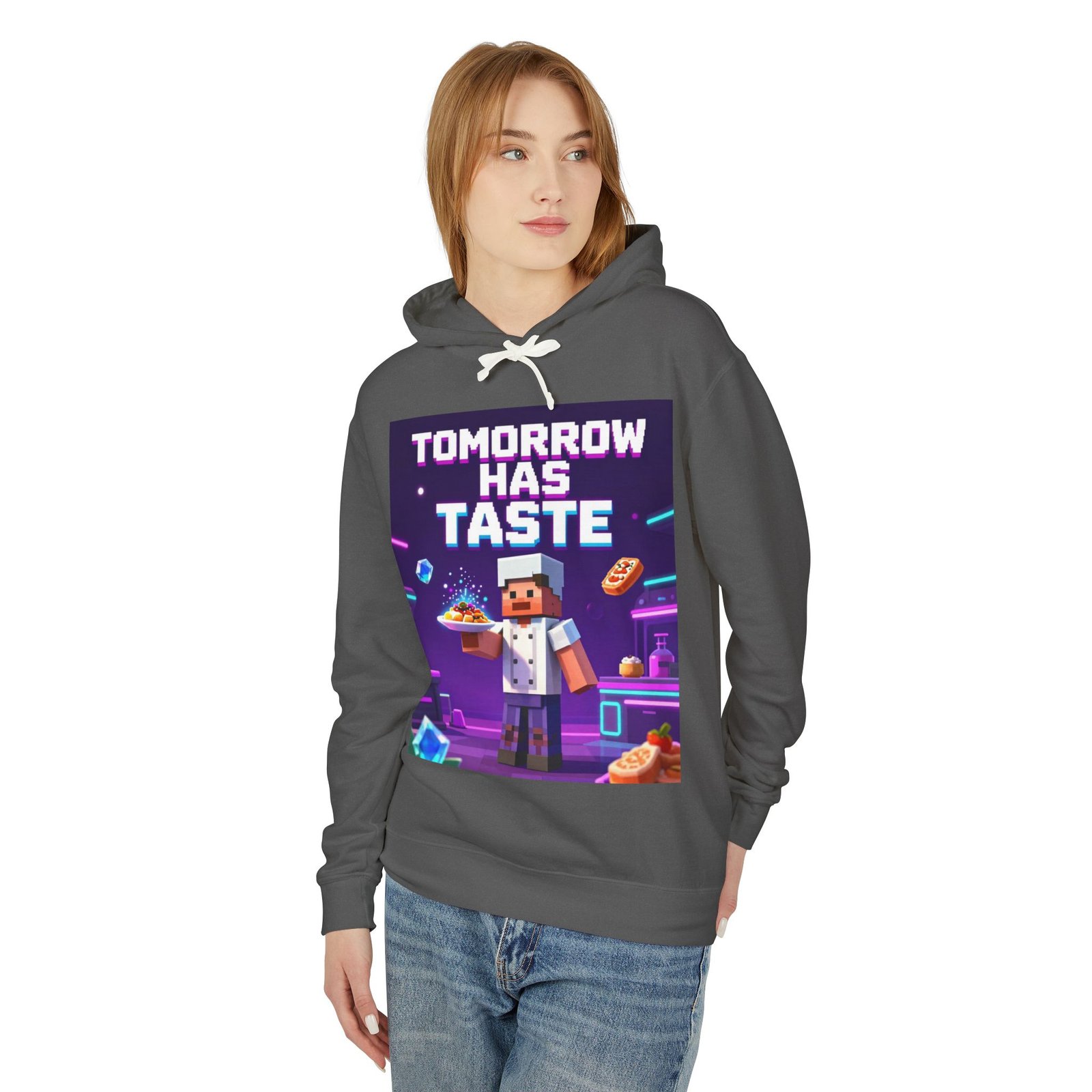 Tomorrow Has Taste Hoodie — Retro Pixel Chef Gaming Sweatshirt - Image 23