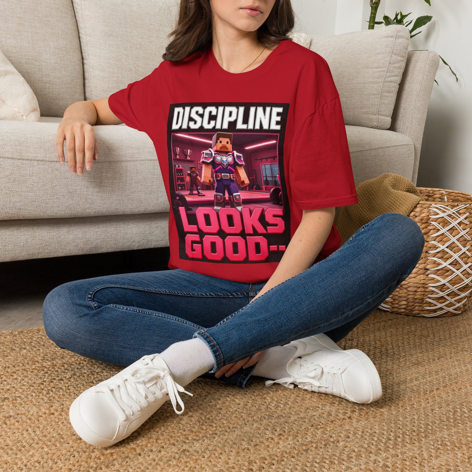 T‑Shirt — 'DISCIPLINE Looks Good' Gamer Pixel Armor Tee - Image 50