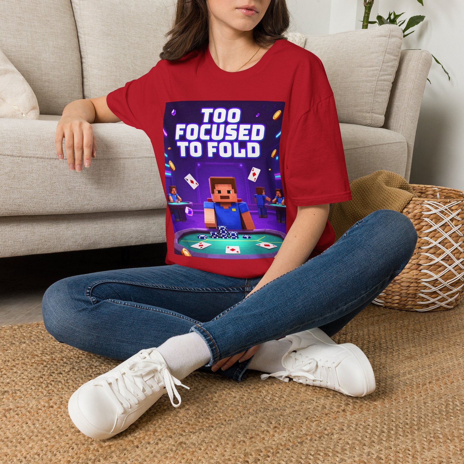 Poker T-Shirt — "Too Focused to Fold" Gaming Tee - Image 50