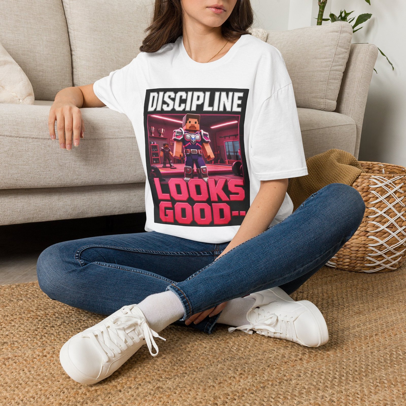 T‑Shirt — 'DISCIPLINE Looks Good' Gamer Pixel Armor Tee - Image 2