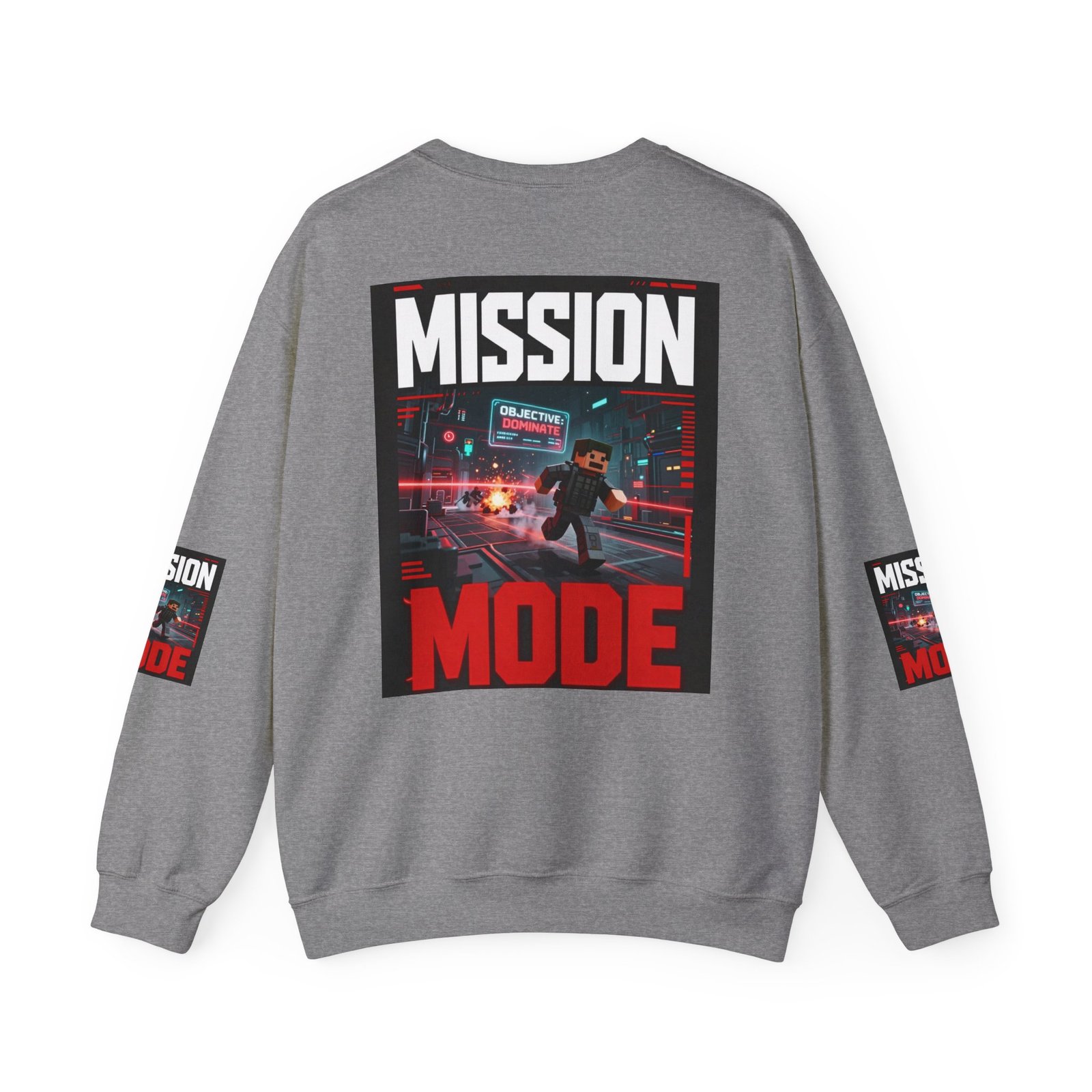 Mission Mode Crewneck Sweatshirt — Gaming Graphic Streetwear - Image 30