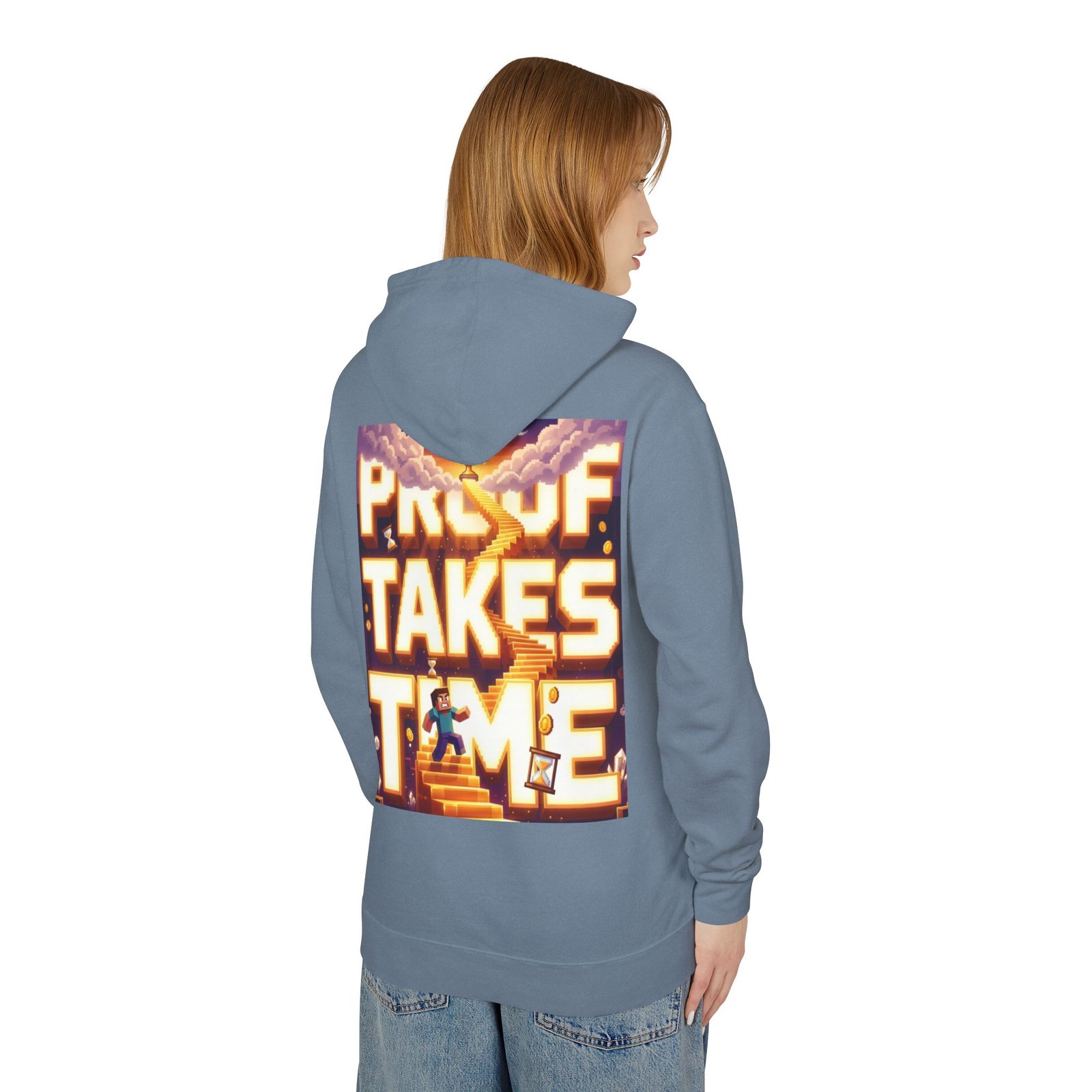 Hoodie — 'Proof Takes Time' Motivational Graphic Hooded Sweatshirt - Image 36