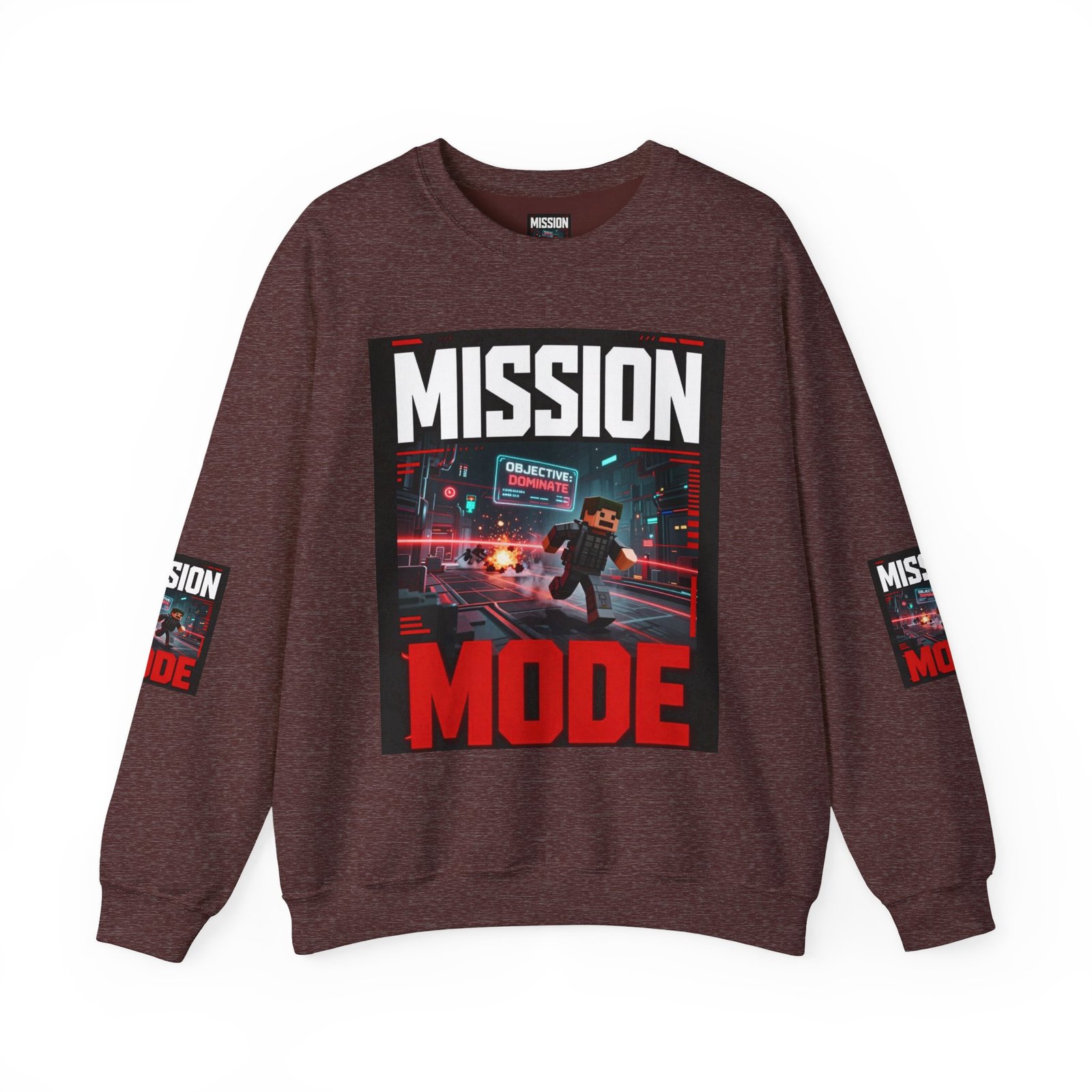 Mission Mode Crewneck Sweatshirt — Gaming Graphic Streetwear - Image 13