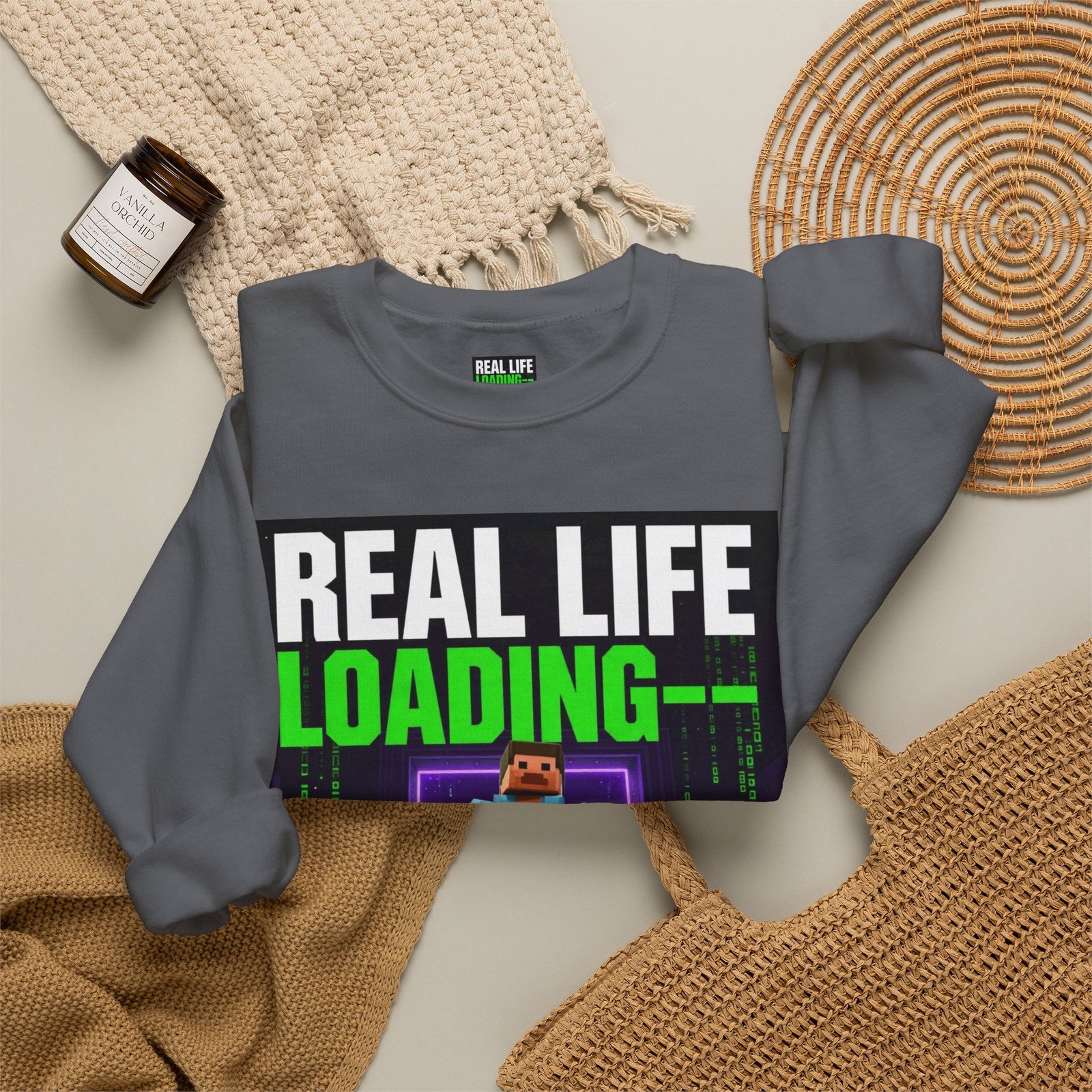 Crewneck Sweatshirt — "Real Life Loading 85%" Gamer Graphic Pullover - Image 40