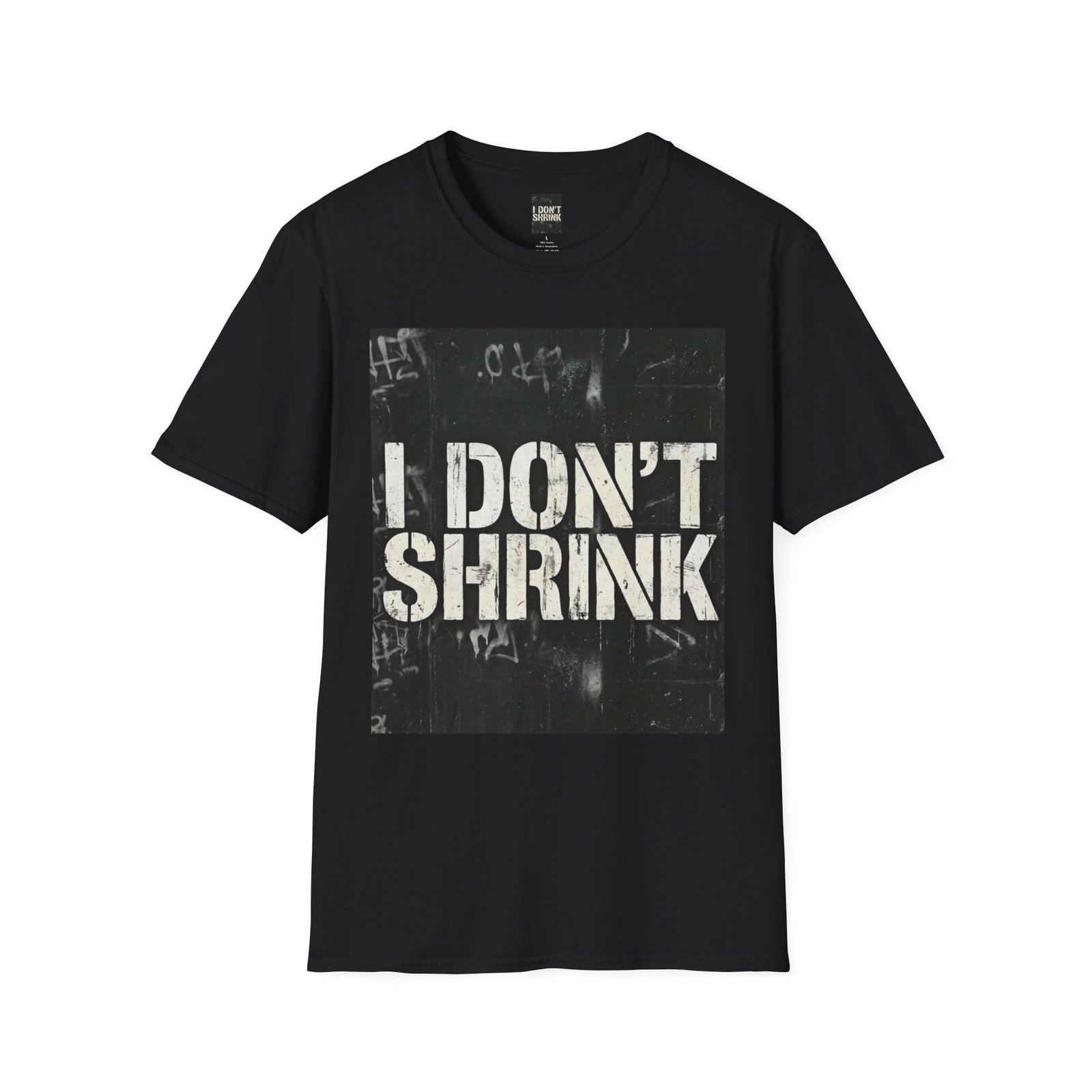 I Don't Shrink T-Shirt — Vintage Stencil Graphic Tee - Image 7