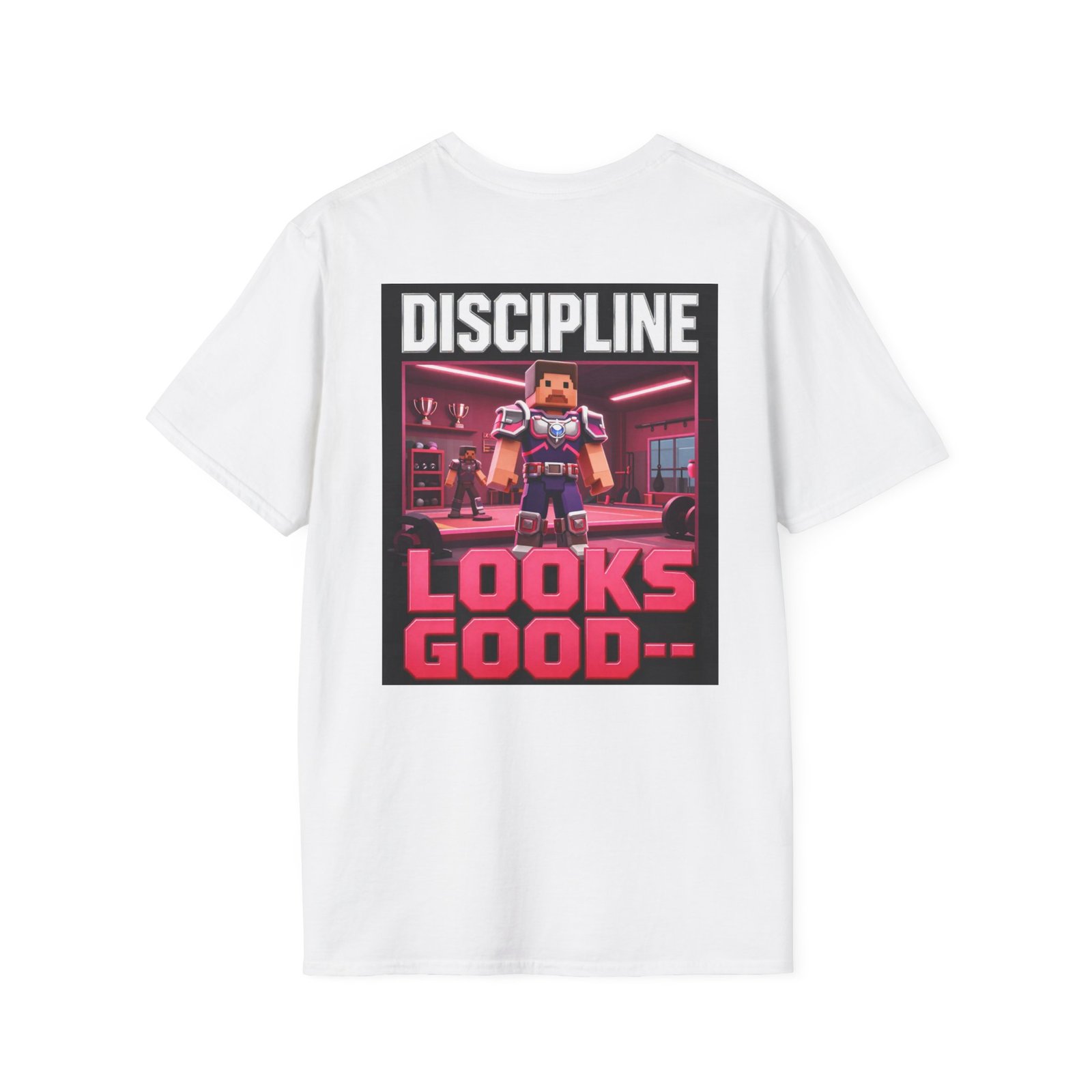 T‑Shirt — 'DISCIPLINE Looks Good' Gamer Pixel Armor Tee - Image 4