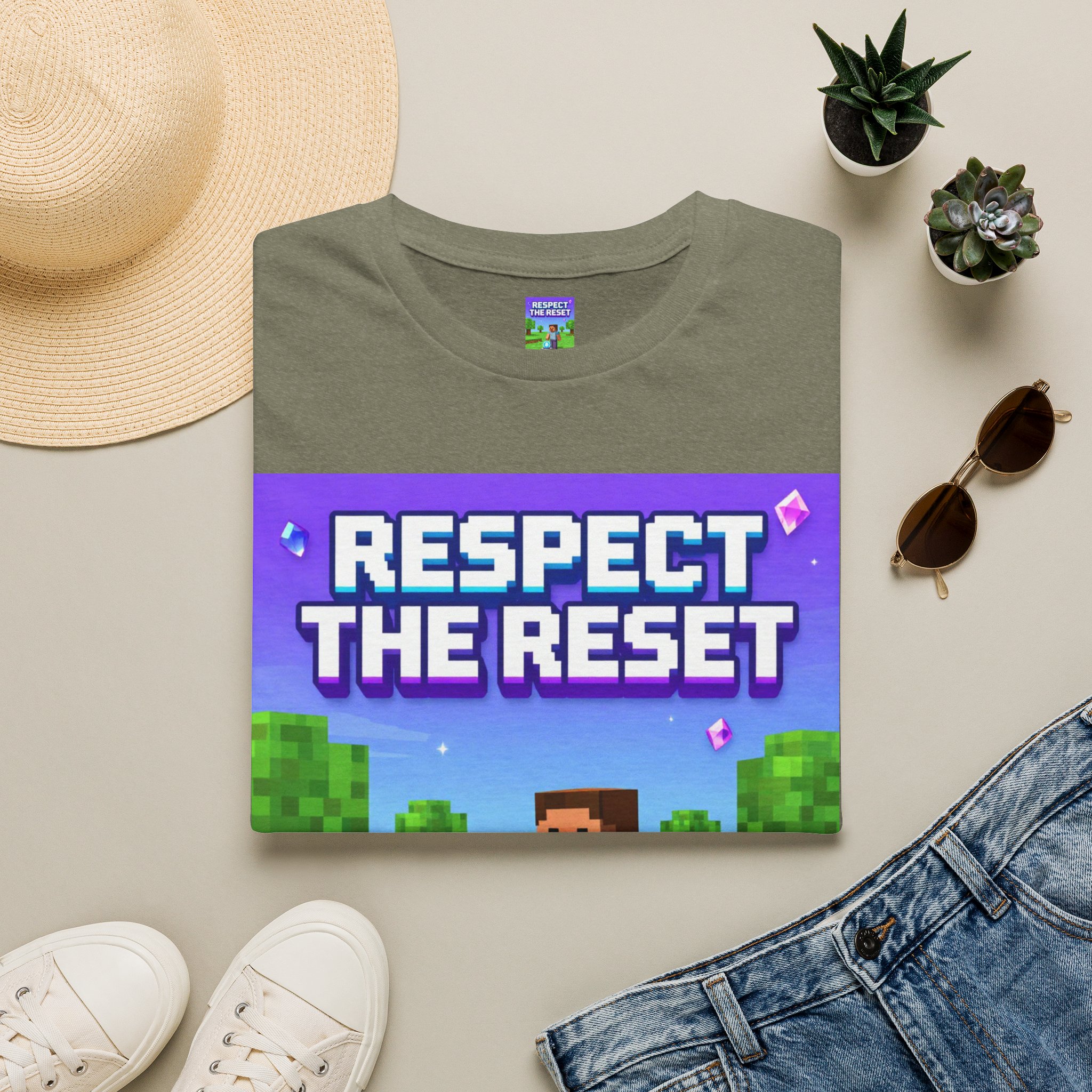 Respect the Reset T-Shirt — Minecraft-Inspired Gamer Tee - Image 17