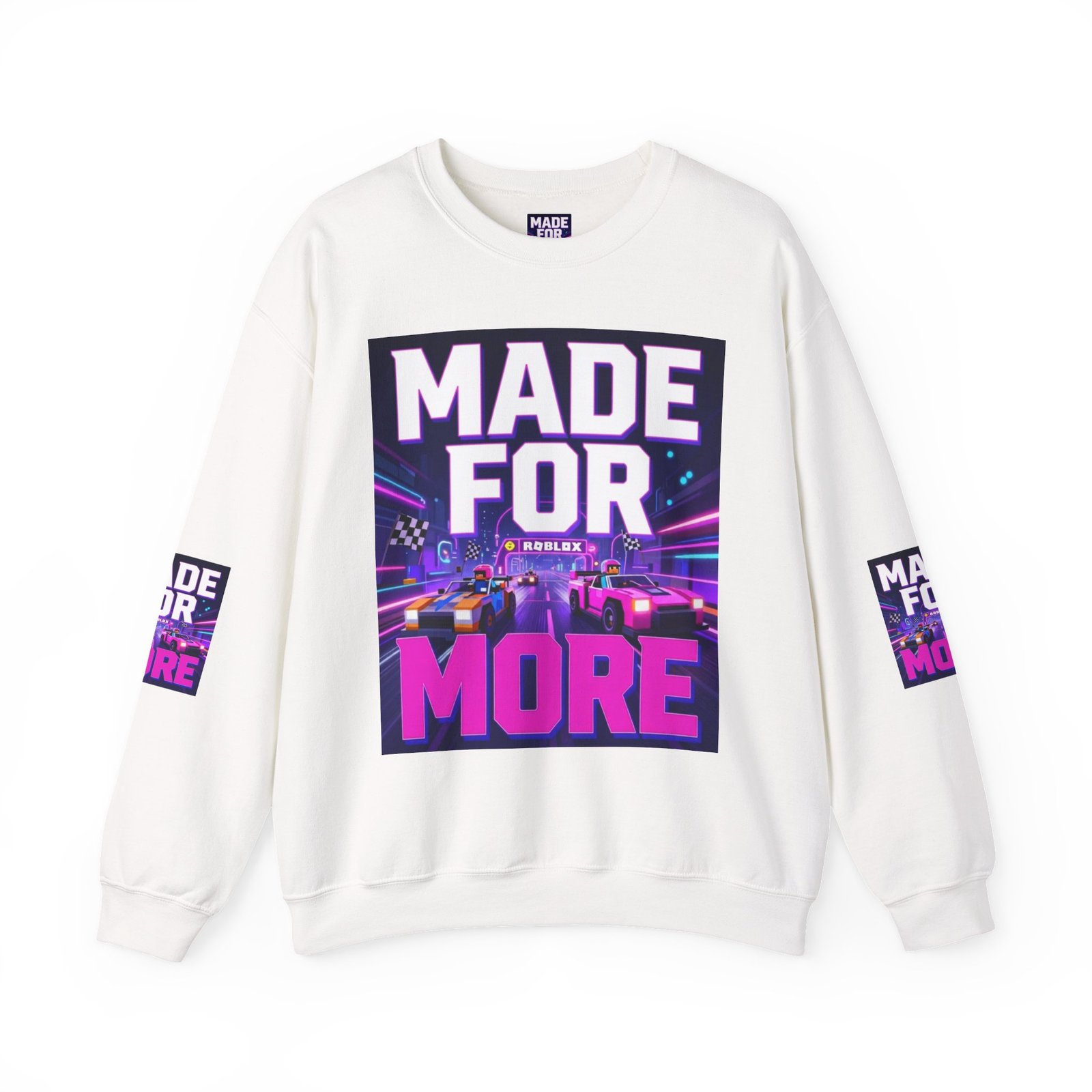 Made For More Sweatshirt — Retro Neon Racing Graphic Crewneck