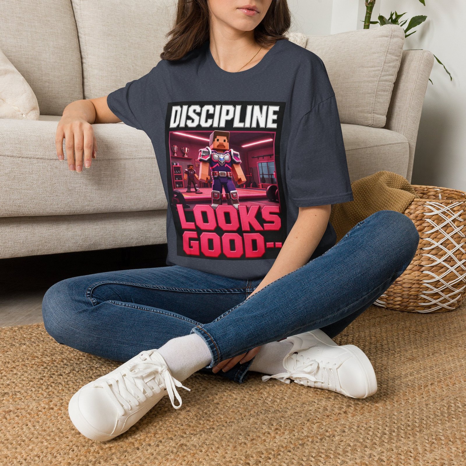 T‑Shirt — 'DISCIPLINE Looks Good' Gamer Pixel Armor Tee - Image 42