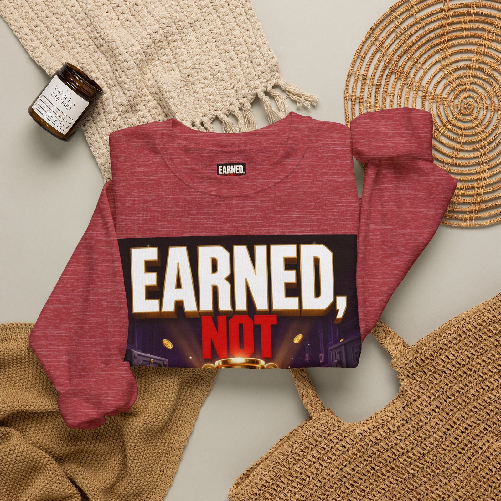 Crewneck Sweatshirt — "Earned, Not Explained" Trophy Graphic - Image 44